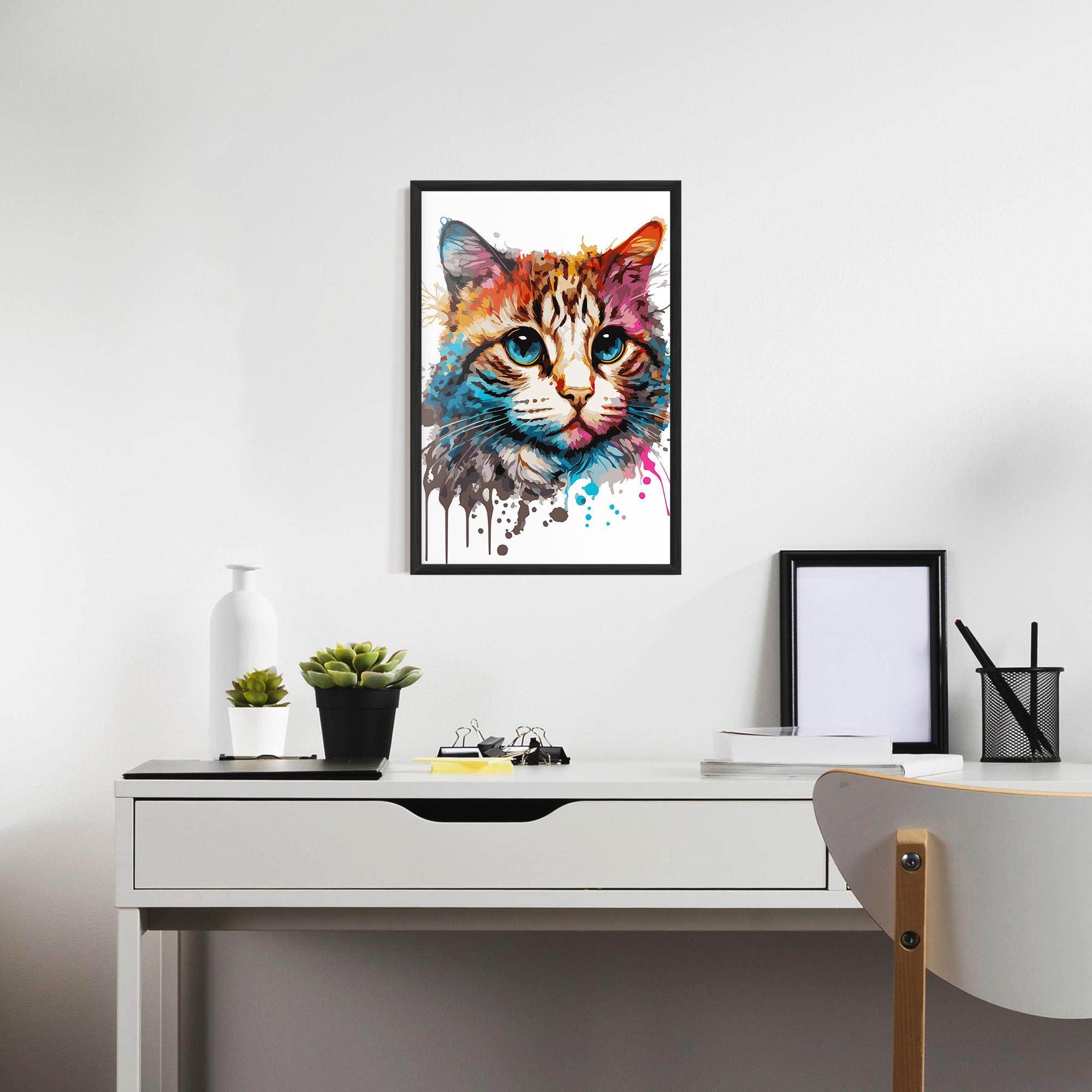 Рамкиран постер Blue Eyes Cat mockup 7