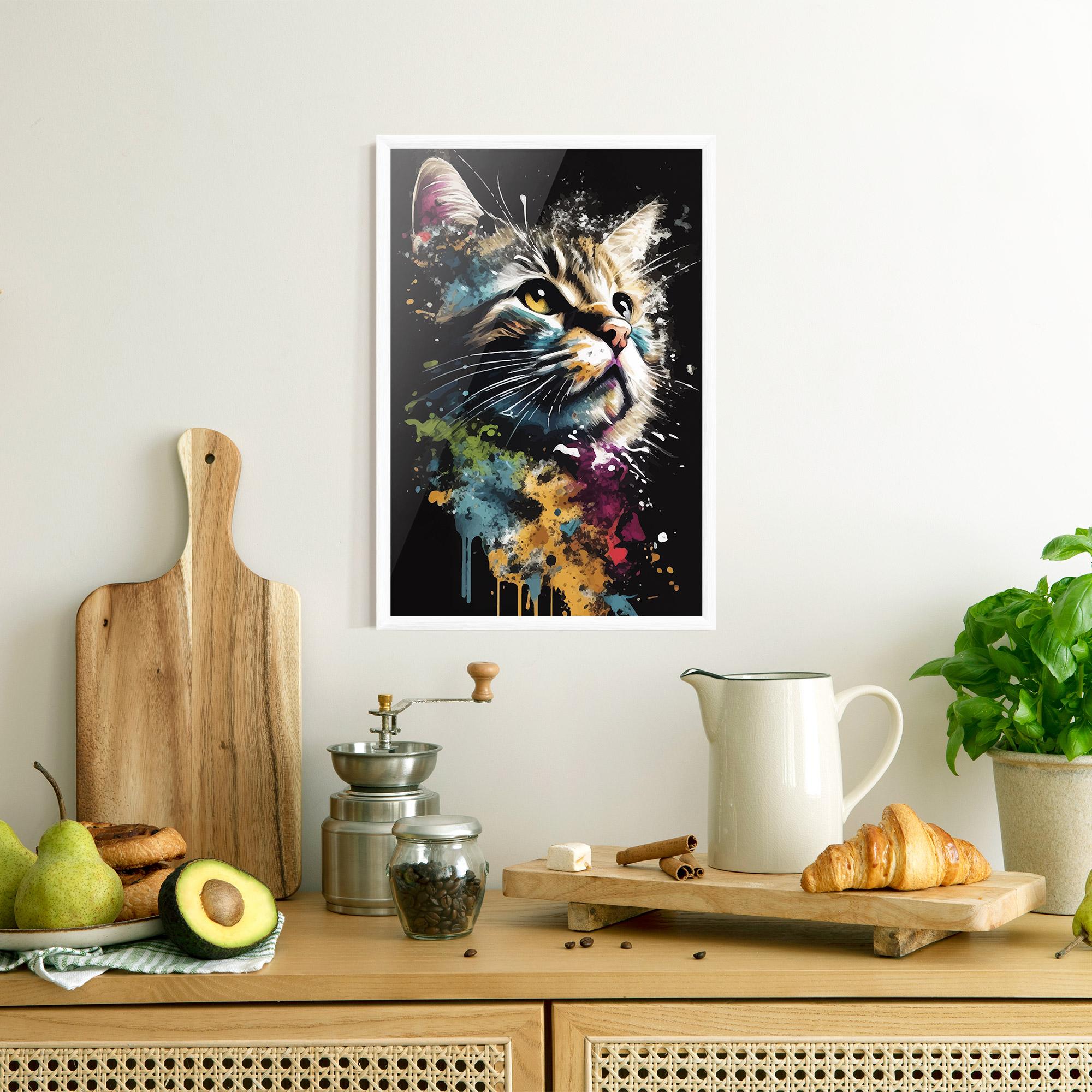 Рамкиран постер Painted Cat mockup 8