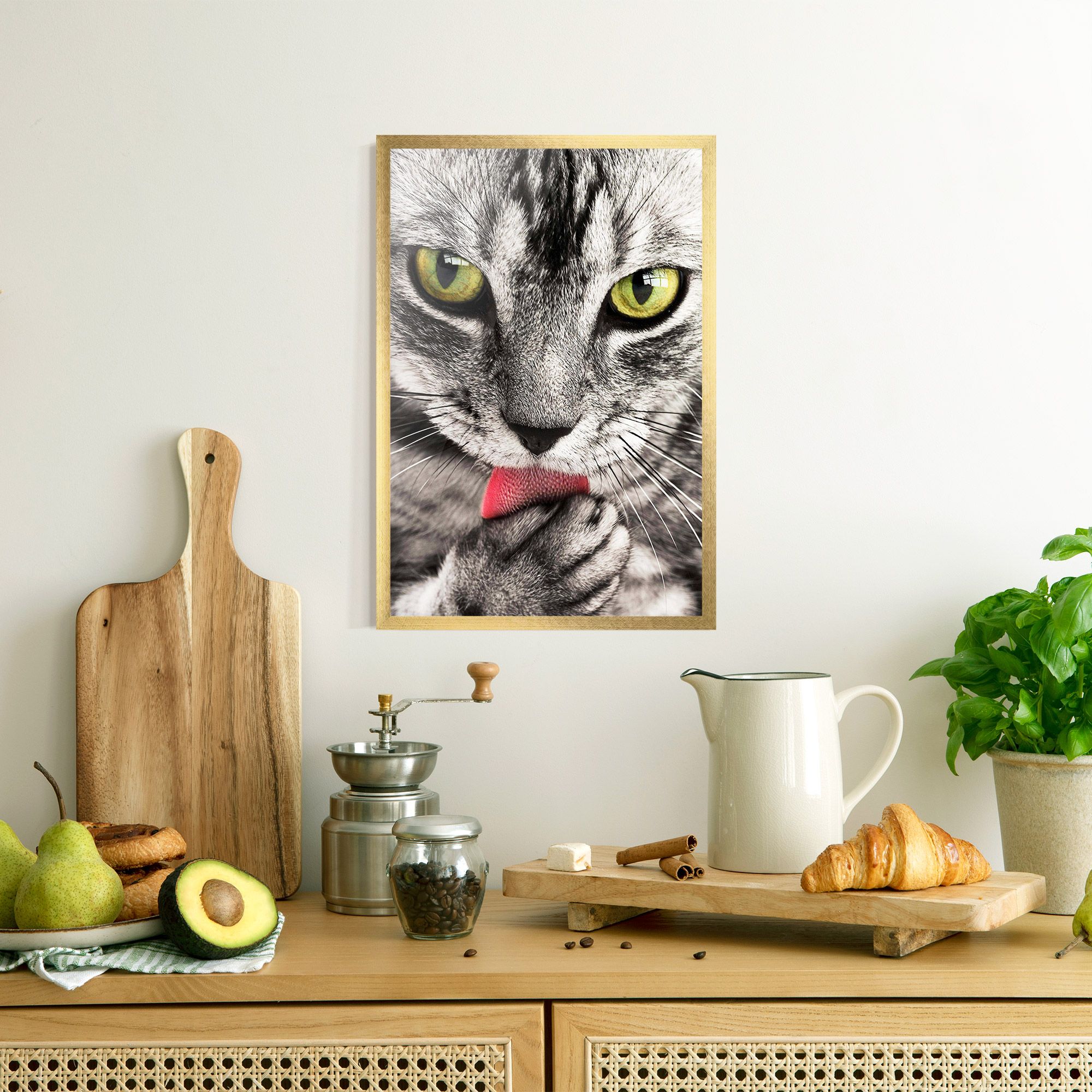 Green Eyes Close Up Cat mockup 8