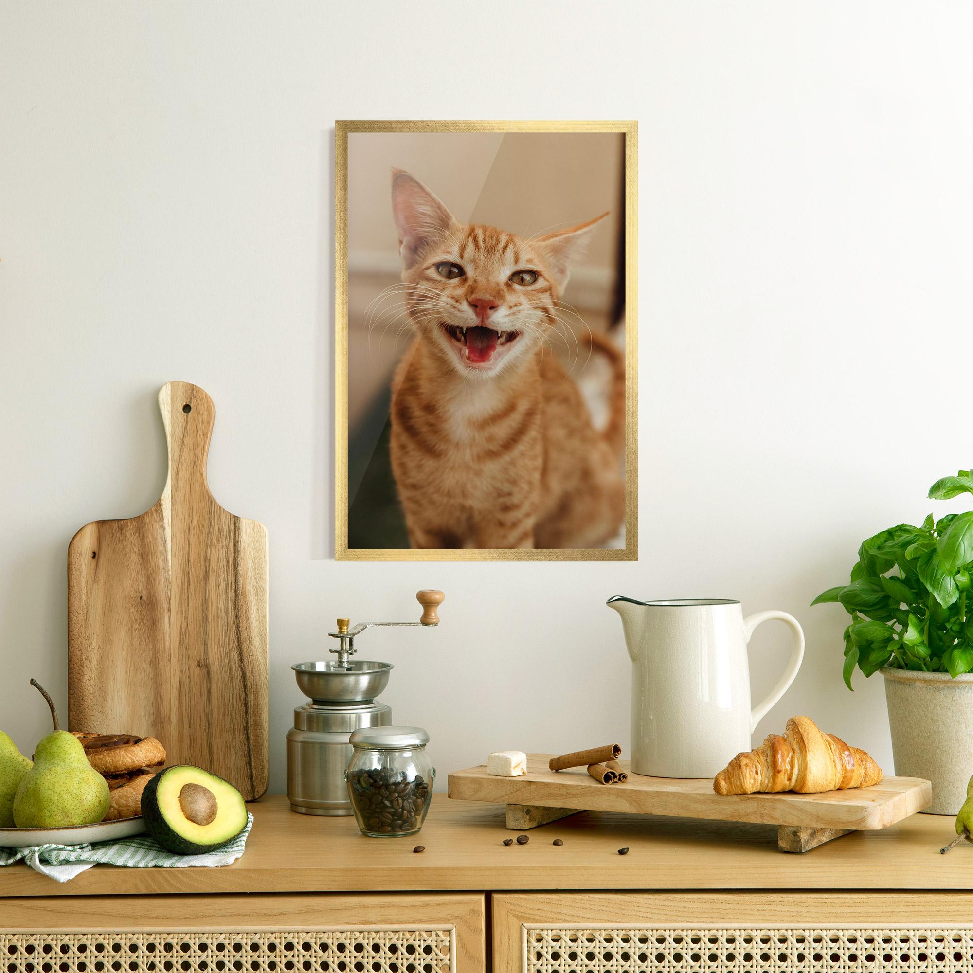 Рамкиран постер Orange Cat Smiling mockup 8