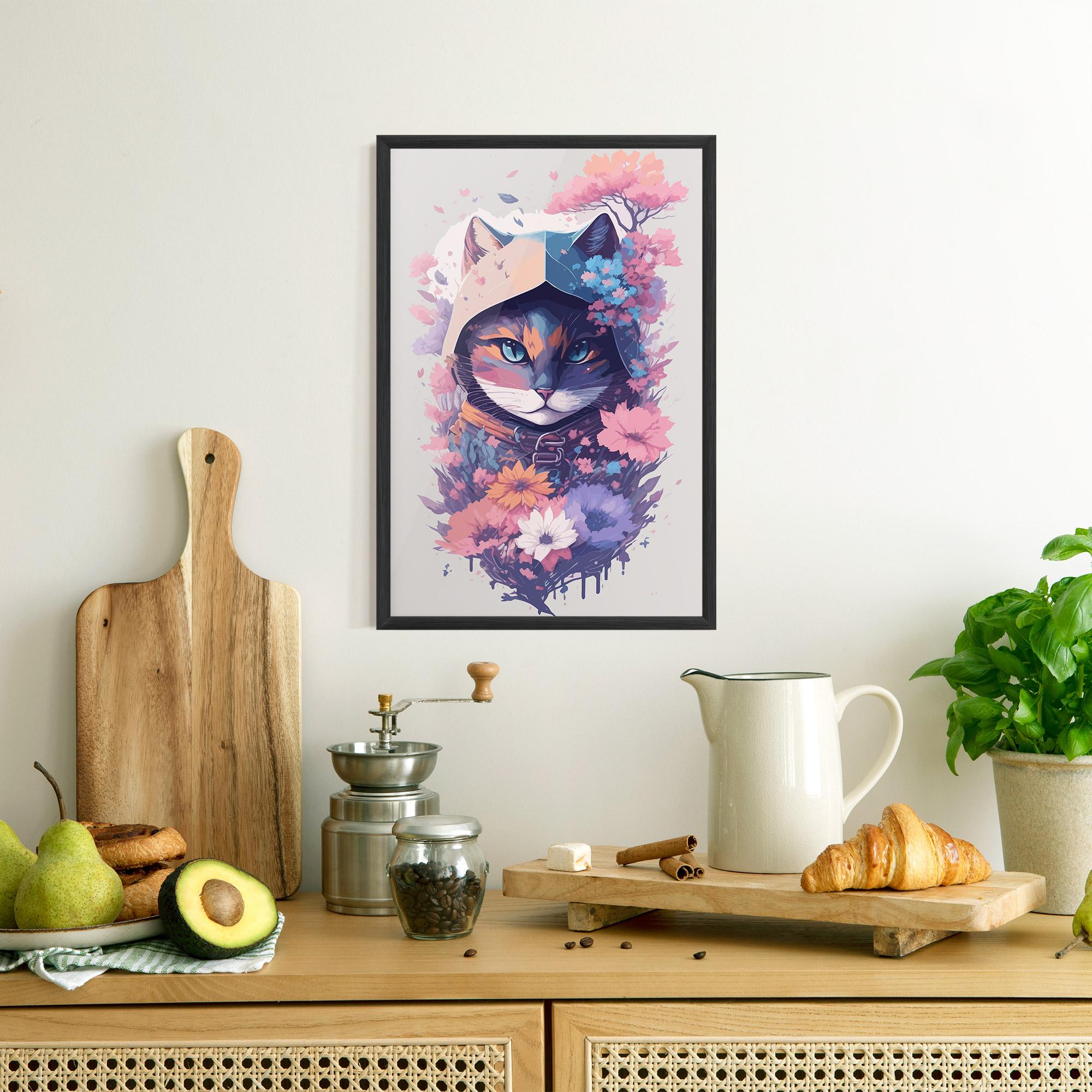 Рамкиран постер Purple Cat mockup 8