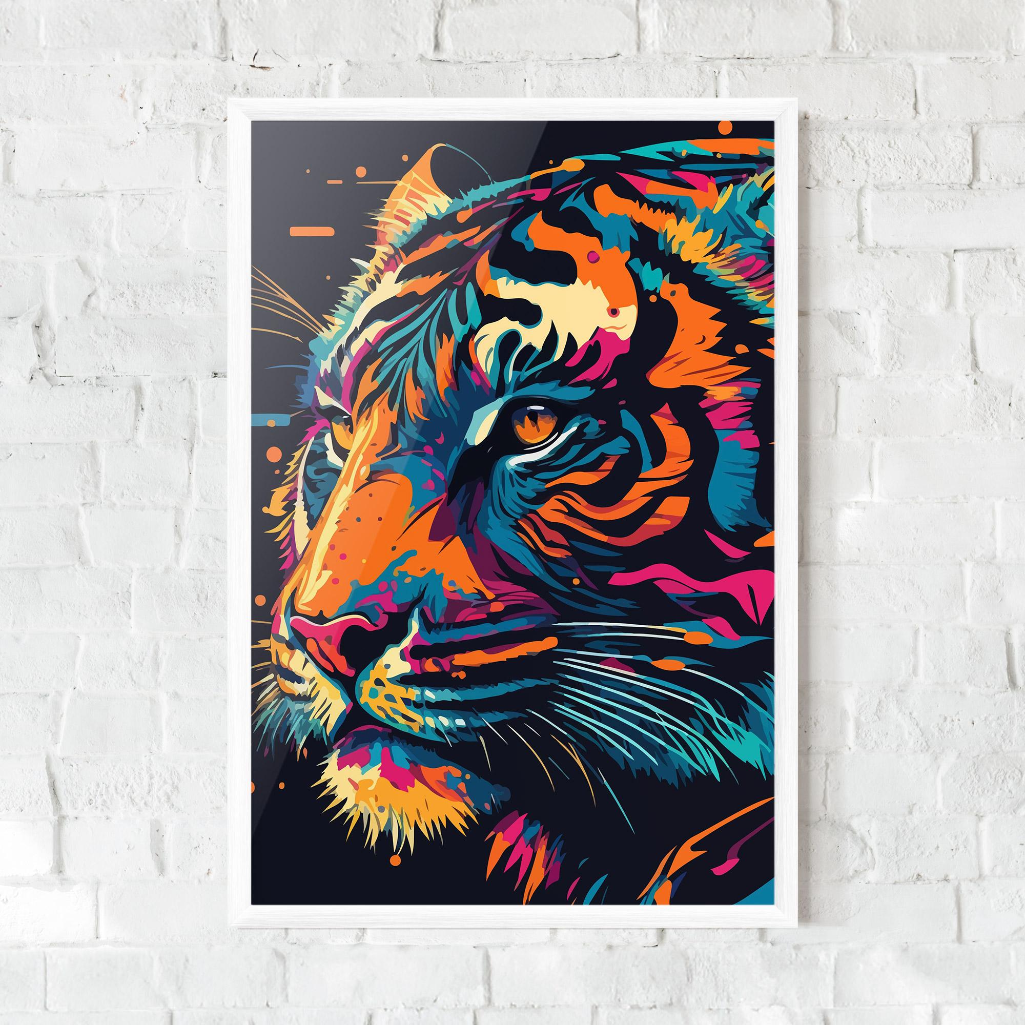 Рамкиран постер Colorful Tiger mockup 0