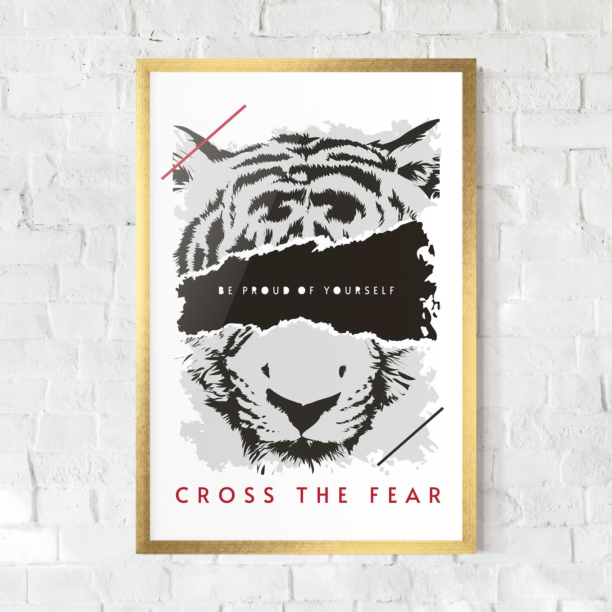 Рамкиран постер Cross The Fear mockup 0