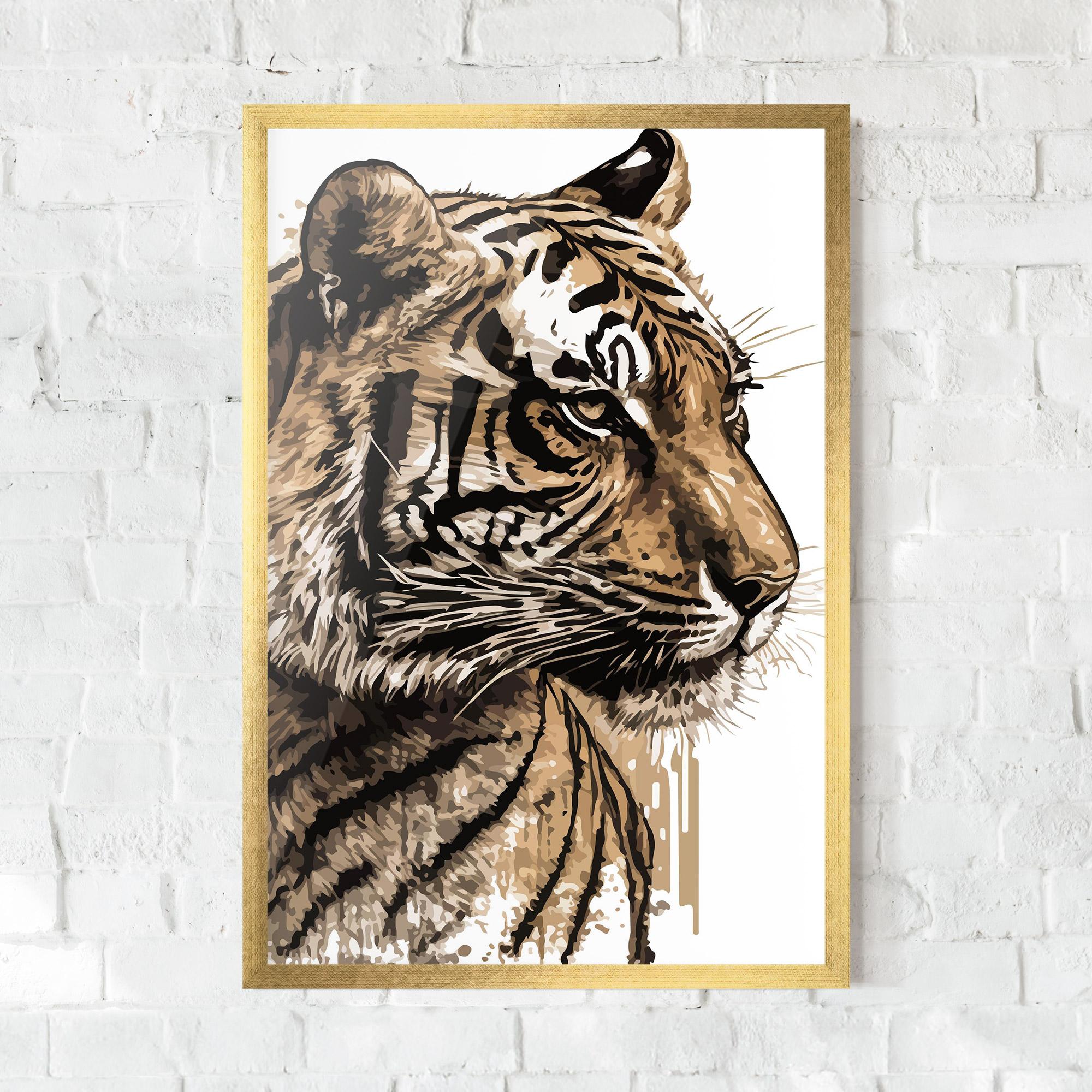 Рамкиран постер Pretty Tiger Art mockup 0
