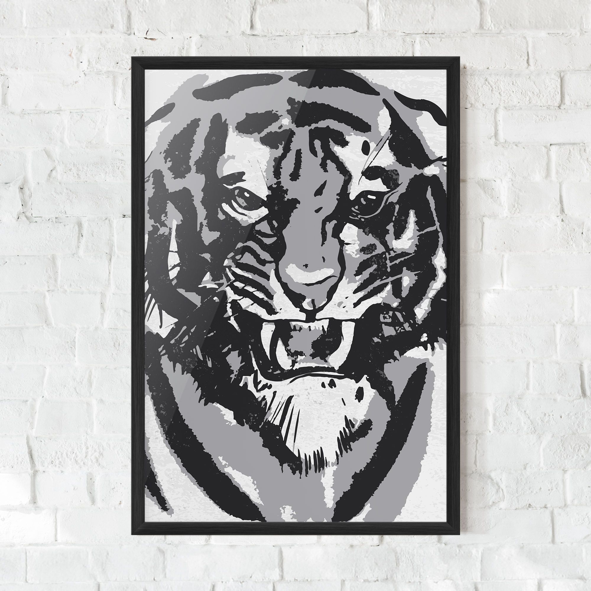 Grey Tiger Head mockup 0