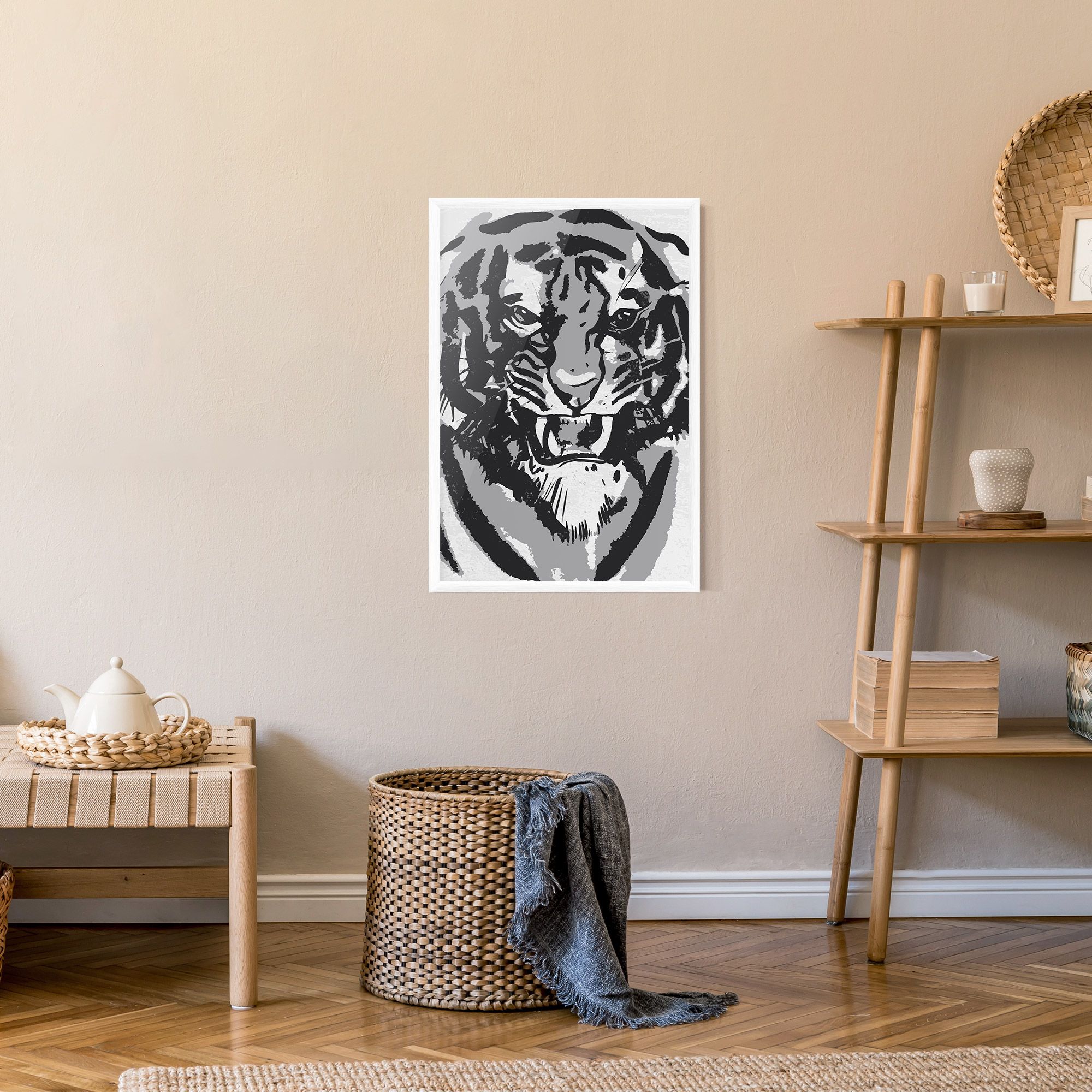 Grey Tiger Head mockup 9
