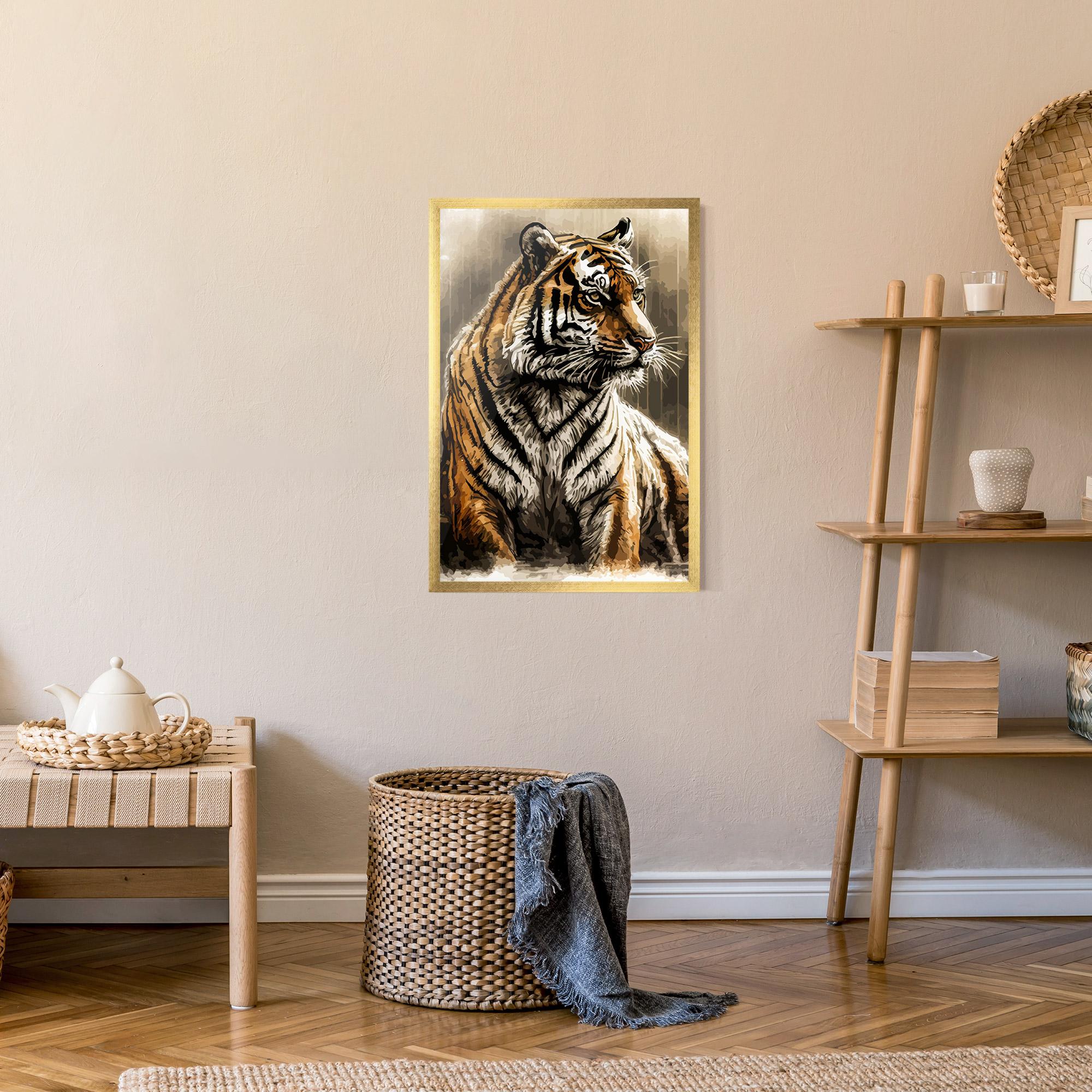 Рамкиран постер Rain Tiger mockup 9