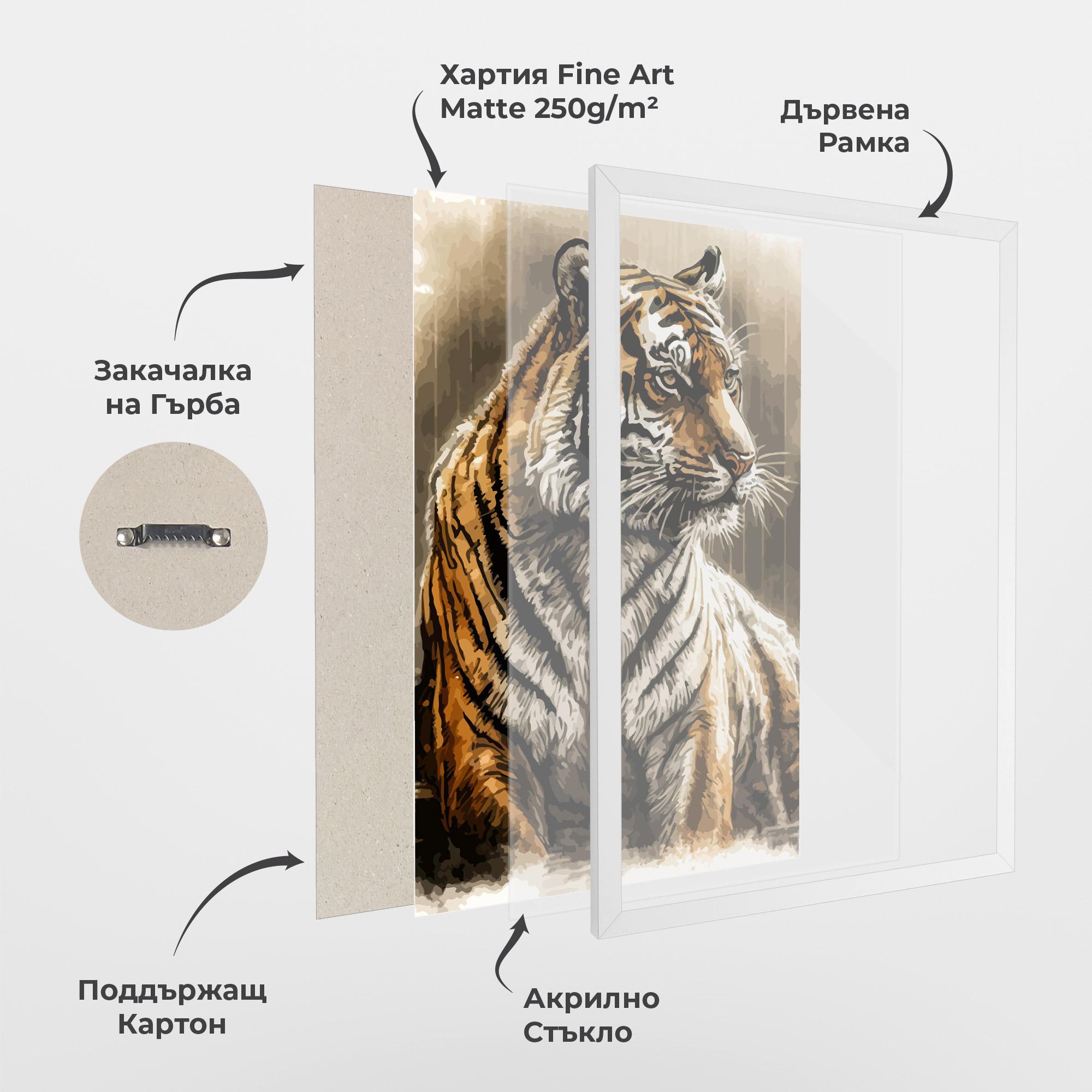 Рамкиран постер Rain Tiger mockup 1