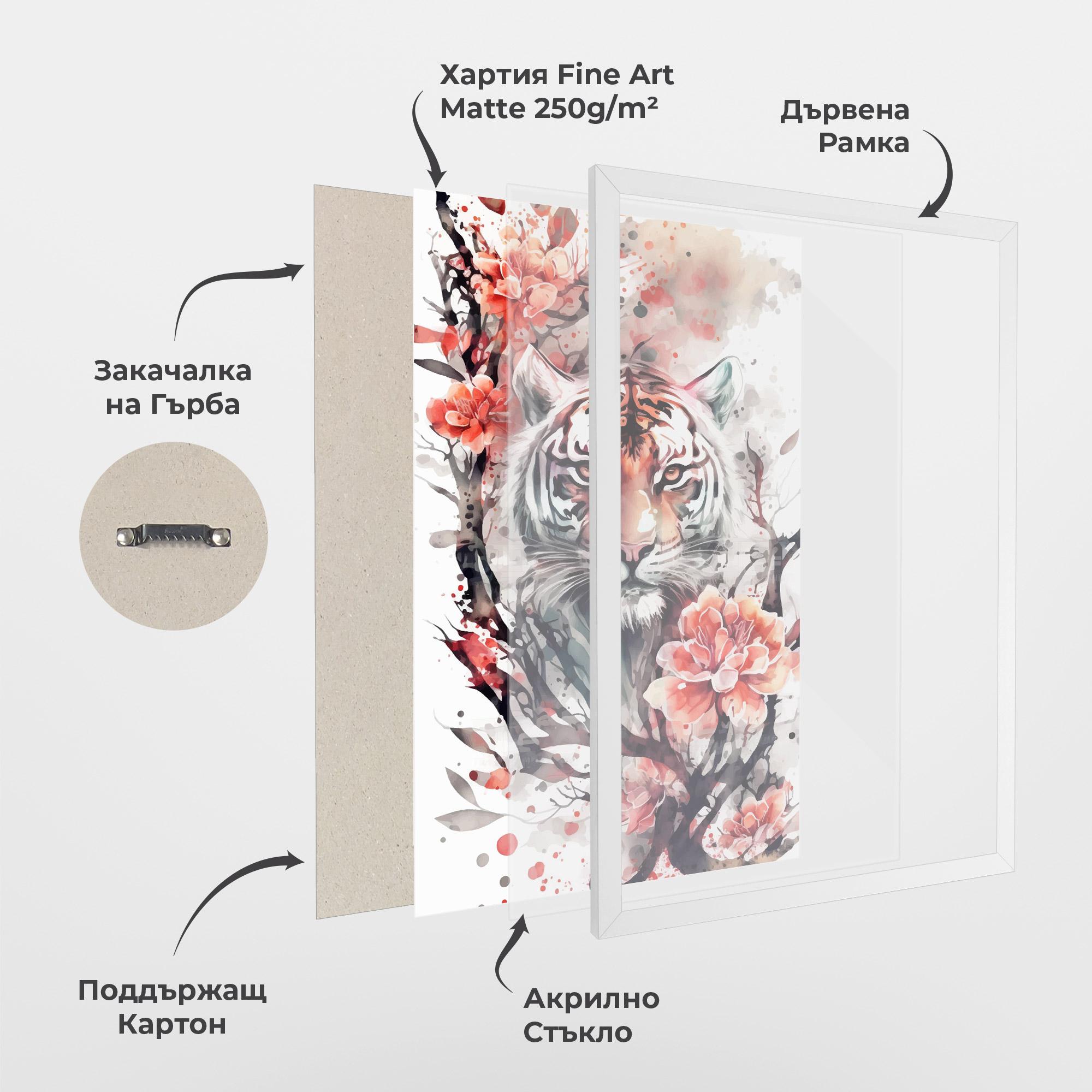 Рамкиран постер Red Tiger mockup 1