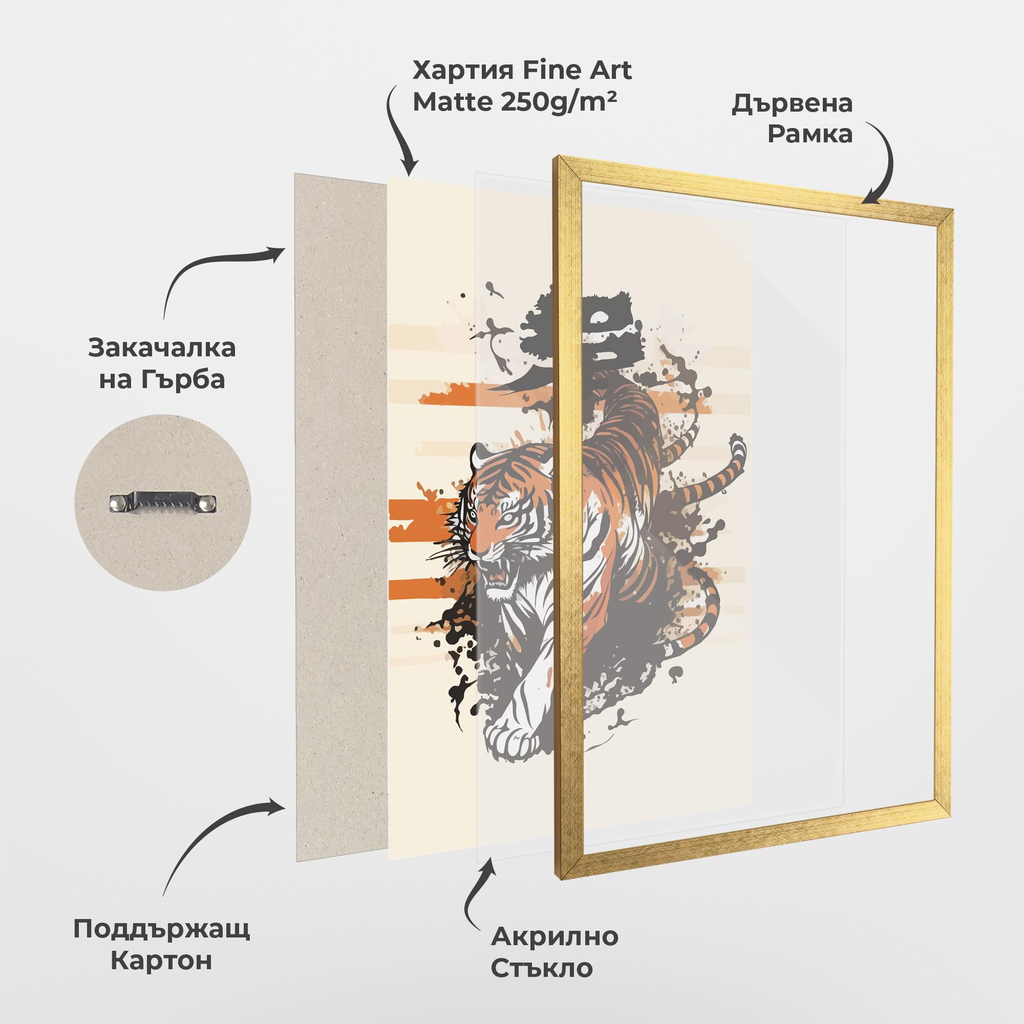 Рамкиран постер Asiatic Tiger mockup 1