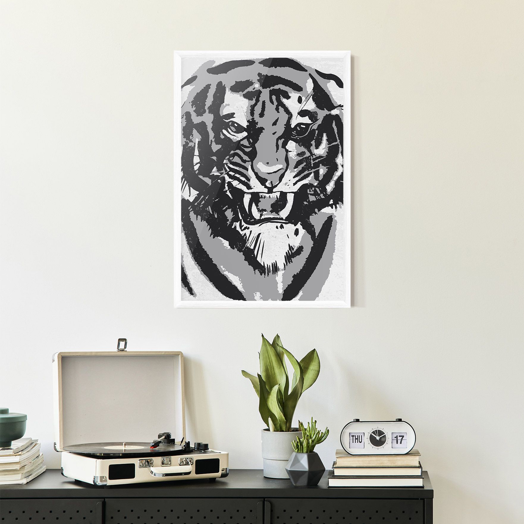 Grey Tiger Head mockup 2