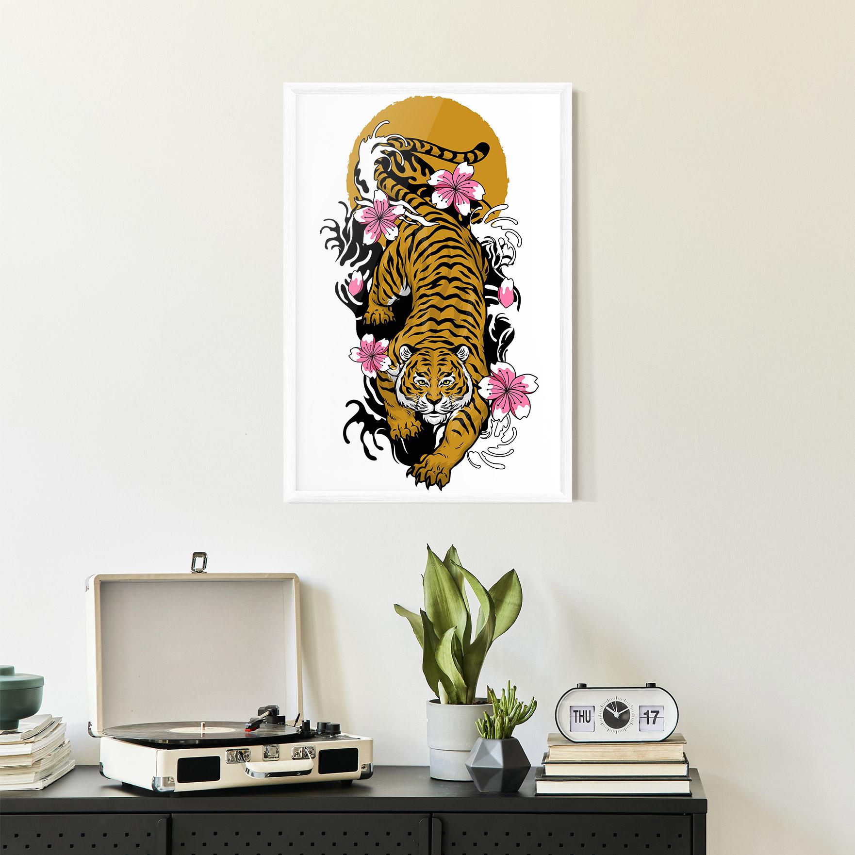 Рамкиран постер Japanese Style Tiger mockup 2