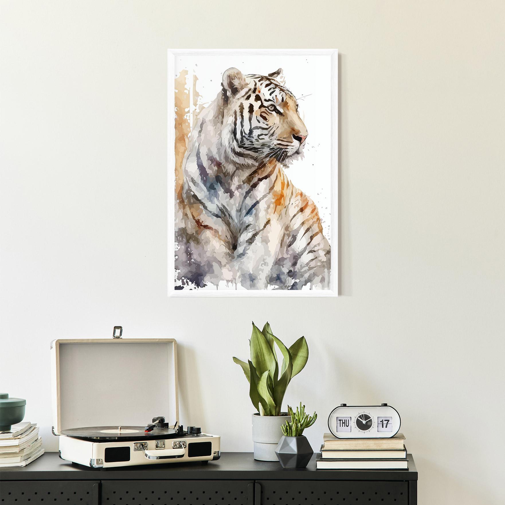 Рамкиран постер White Tiger Art mockup 2