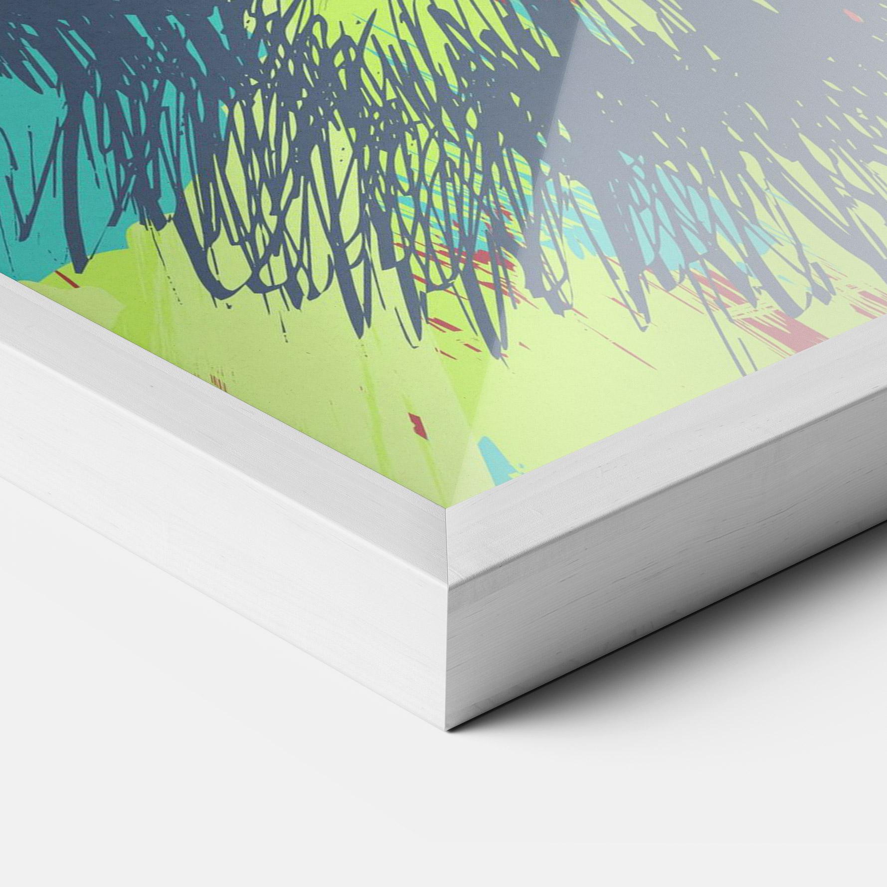 Рамкиран постер Blue Green Tiger mockup 3