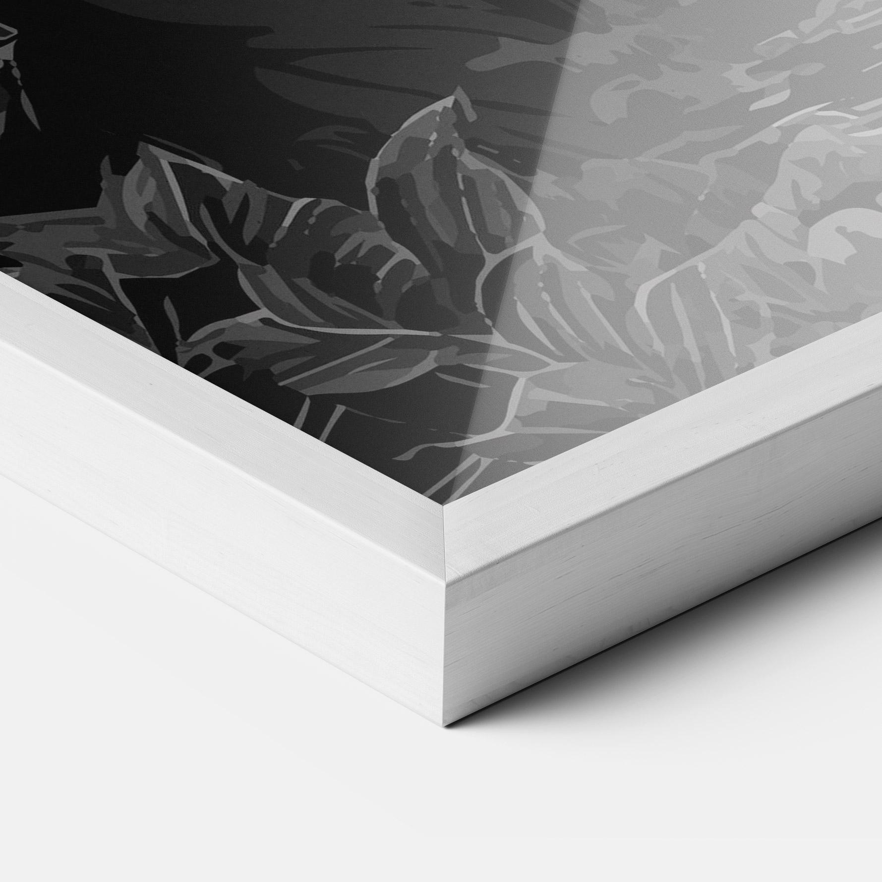 Рамкиран постер Grey Tiger mockup 3