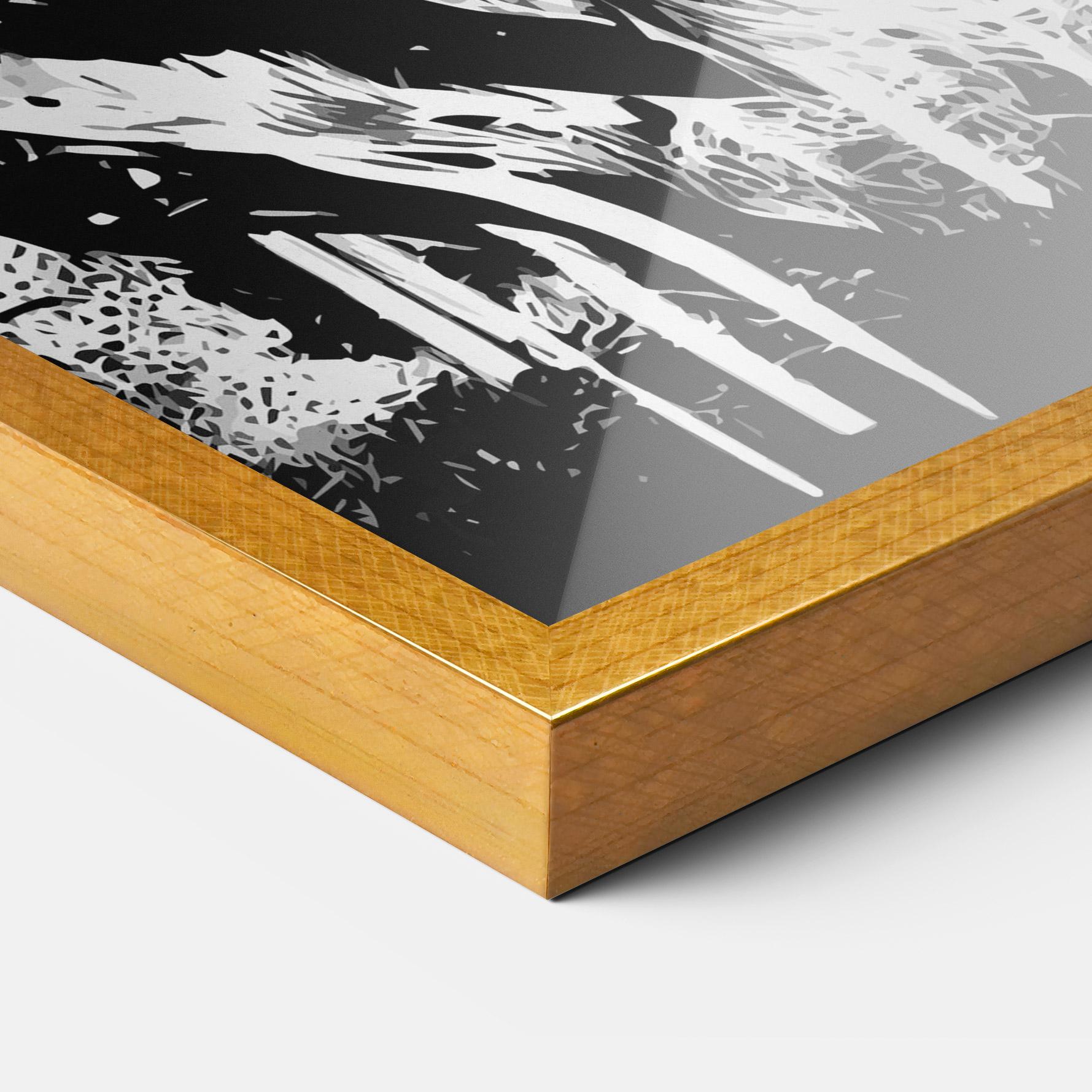 Рамкиран постер White Ink Tiger mockup 3