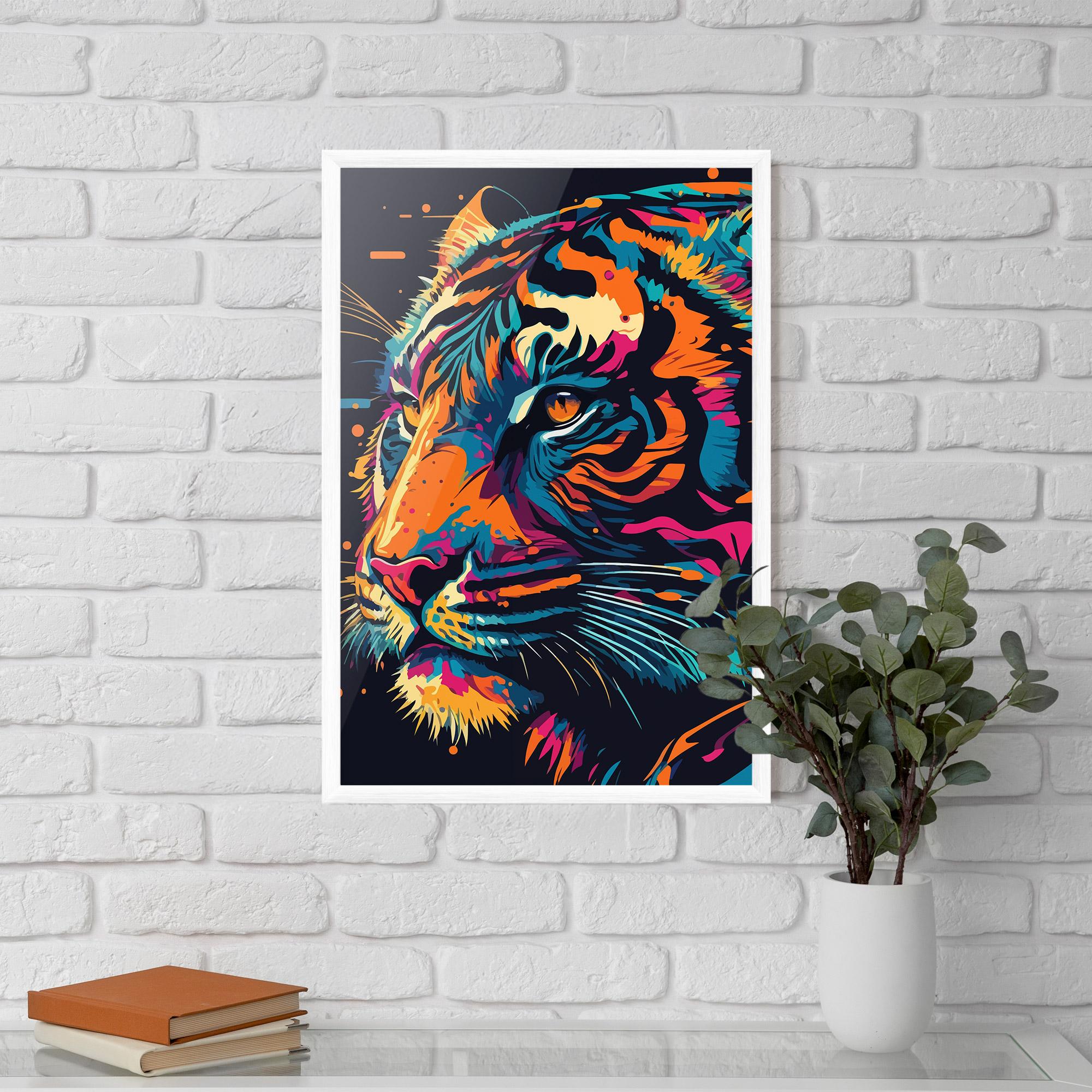 Рамкиран постер Colorful Tiger mockup 5
