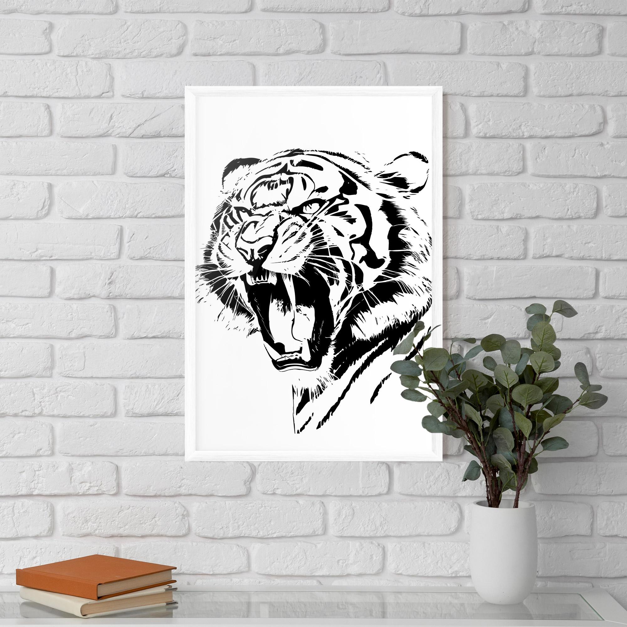 Рамкиран постер Roaring Tiger mockup 5