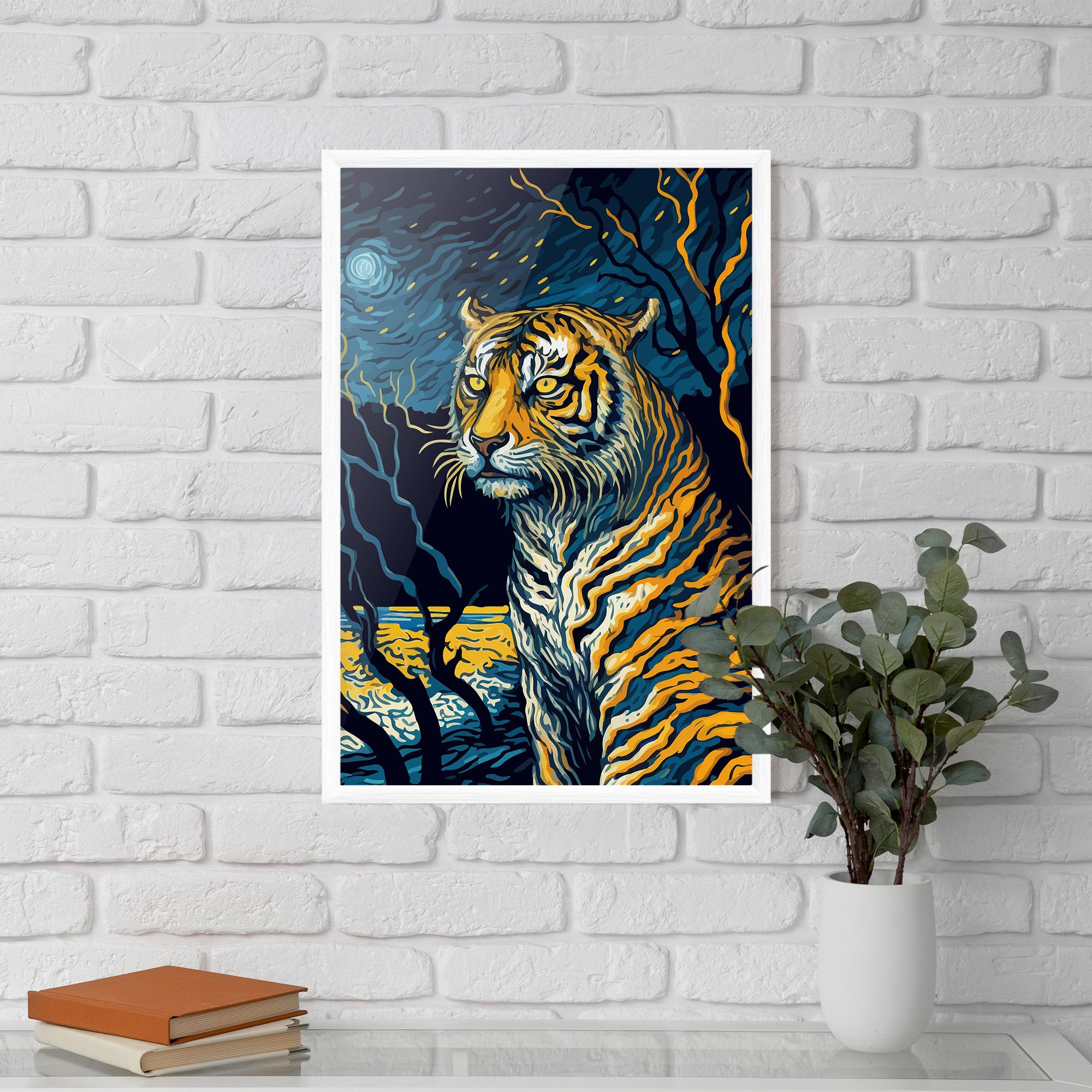 Tiger Blue Painting mockup 5