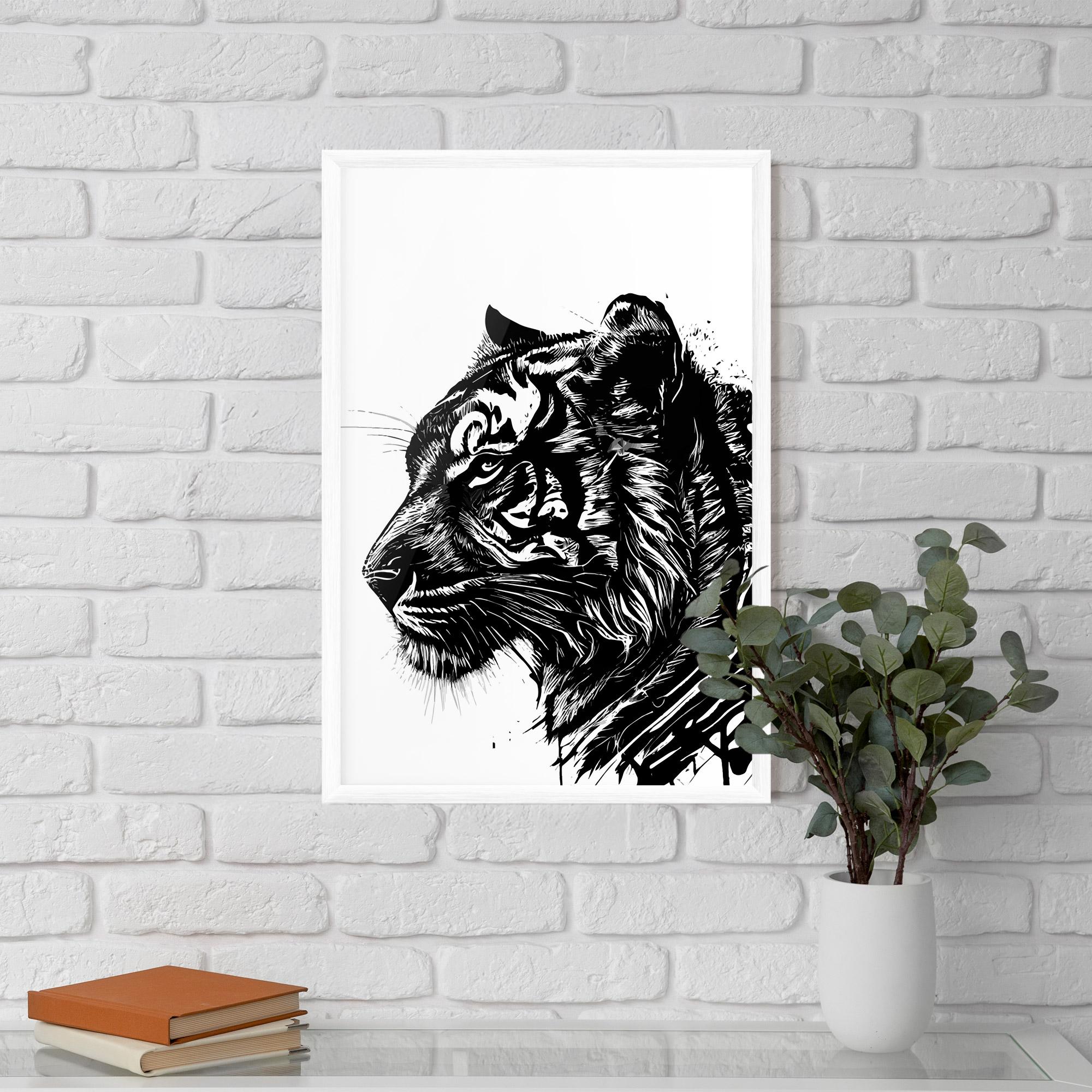 Рамкиран постер Tiger Profile mockup 5
