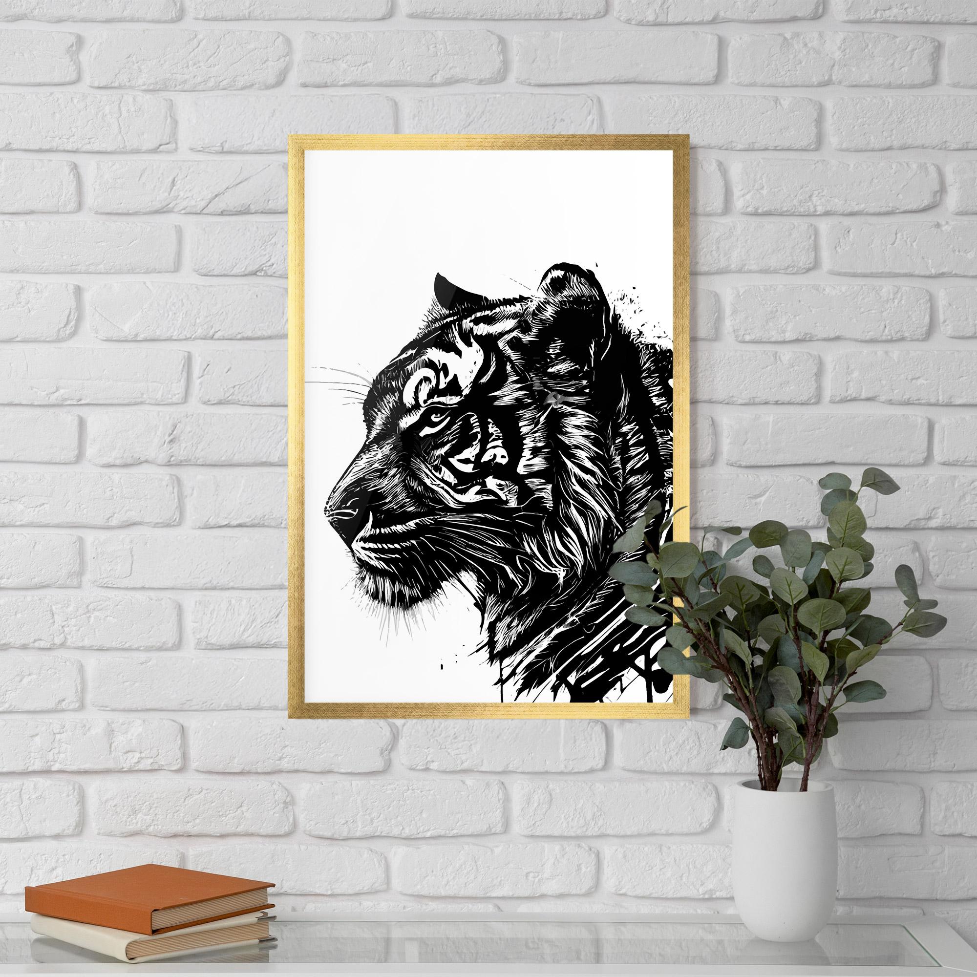 Рамкиран постер Tiger Profile mockup 5