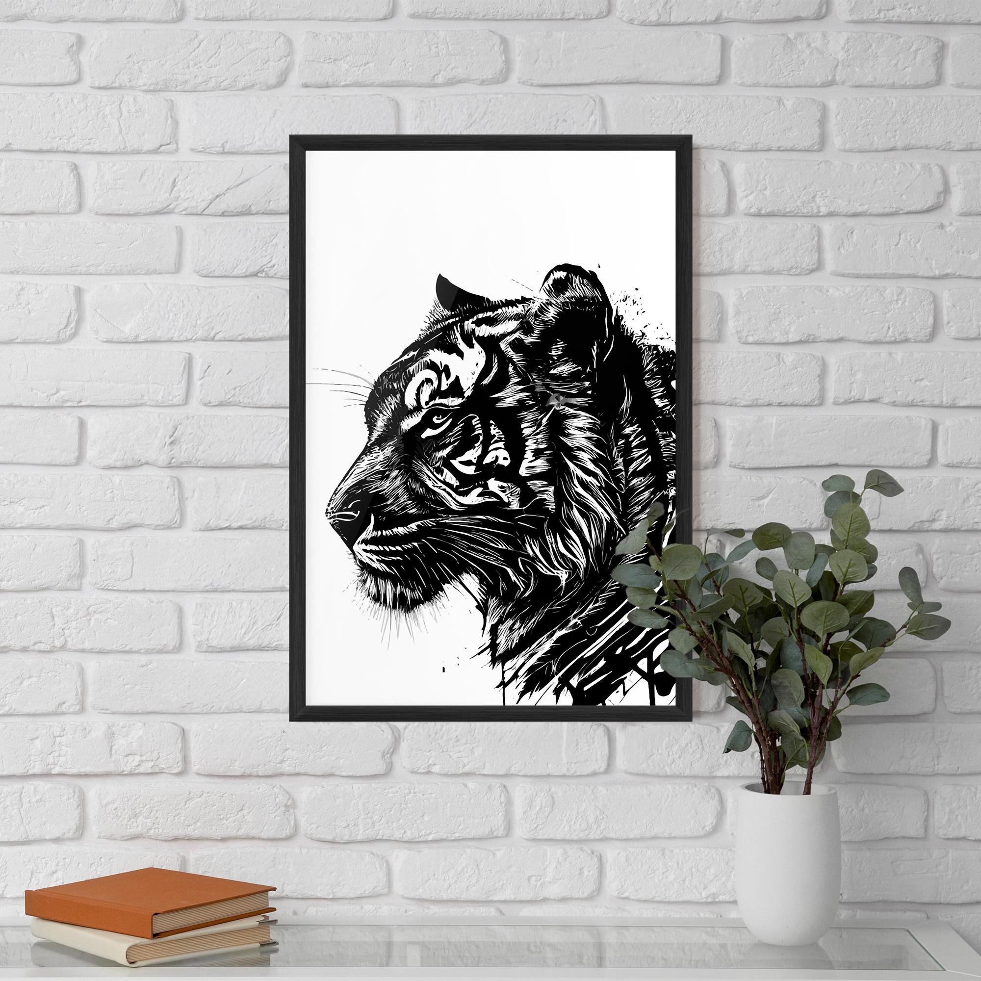 Рамкиран постер Tiger Profile mockup 5