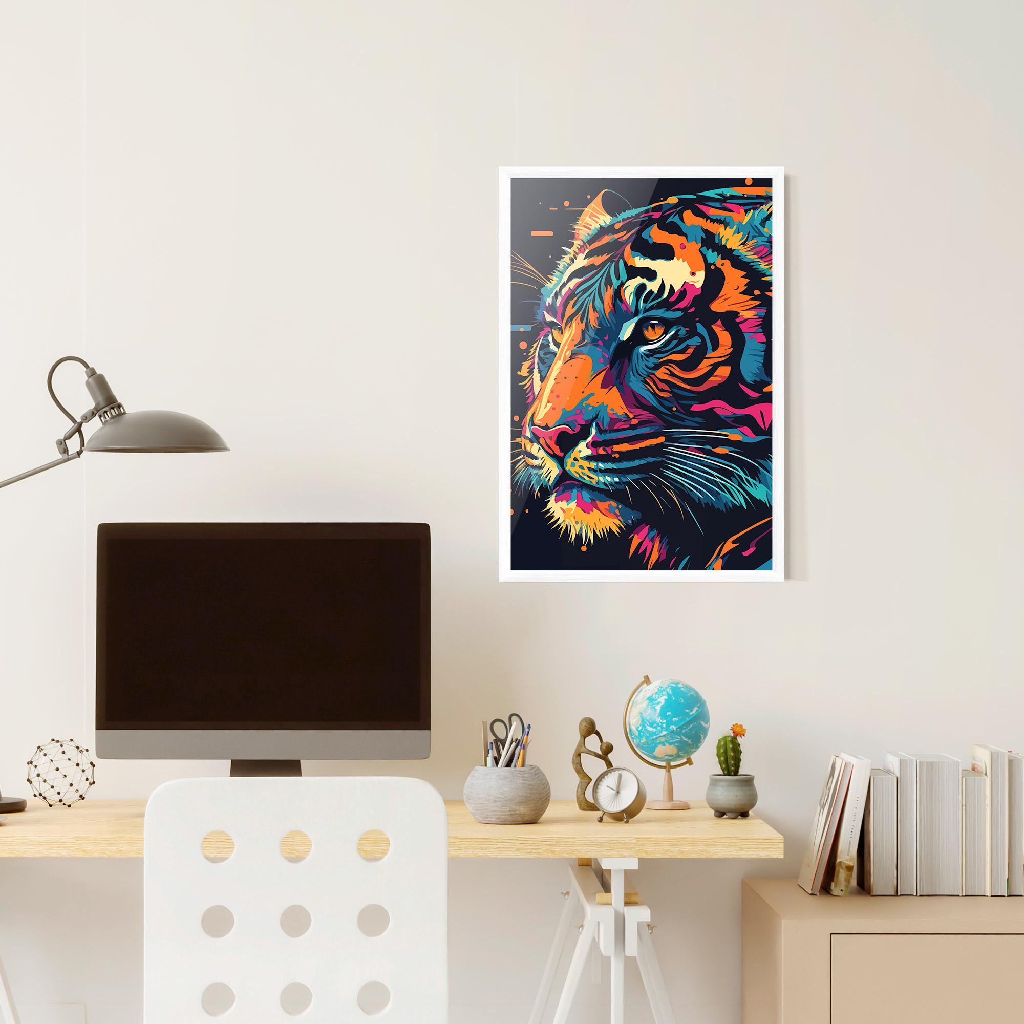 Рамкиран постер Colorful Tiger mockup 6