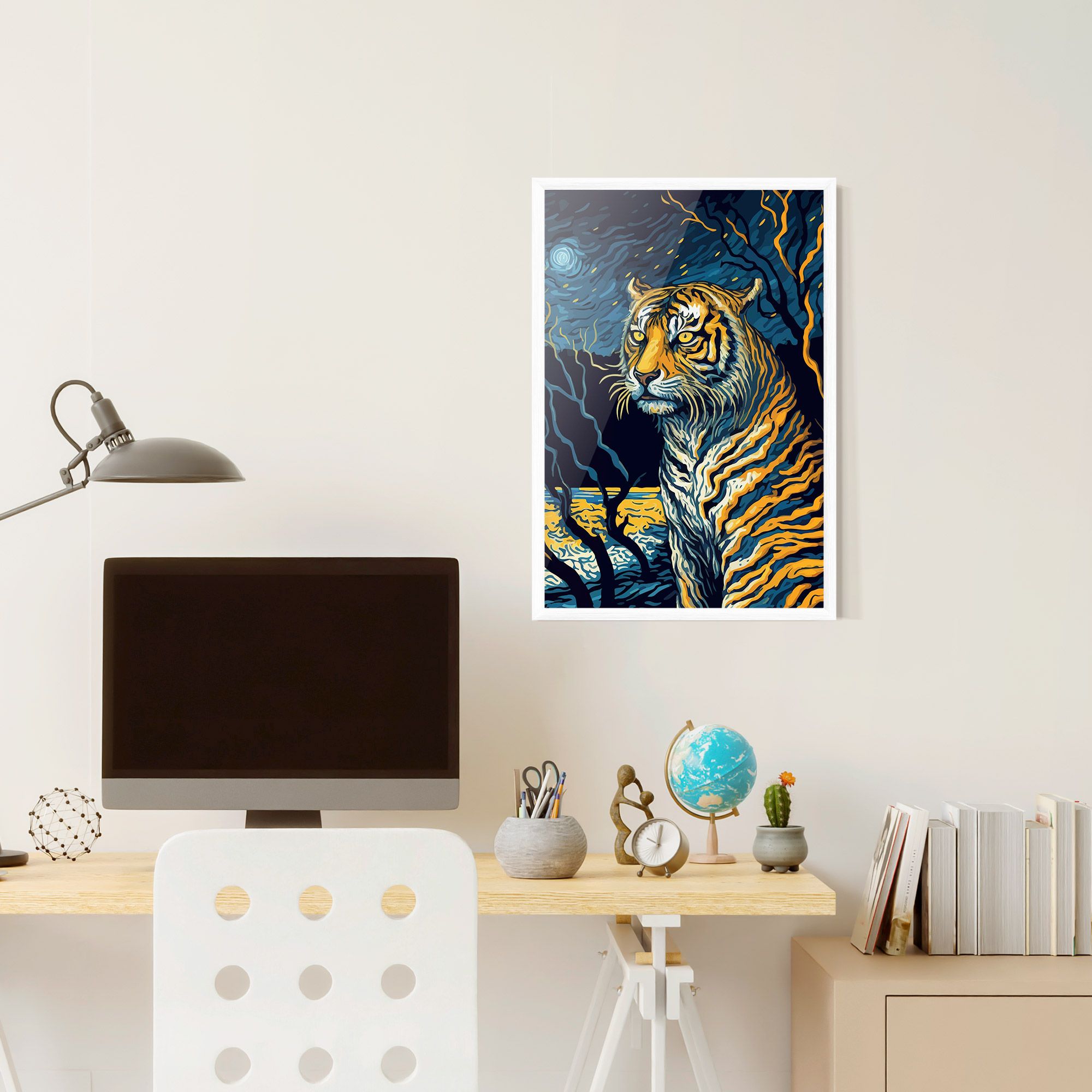 Tiger Blue Painting mockup 6