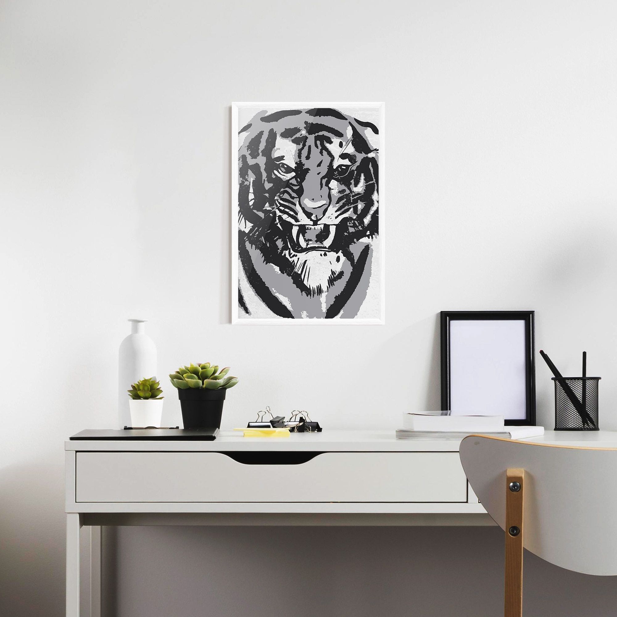 Grey Tiger Head mockup 7
