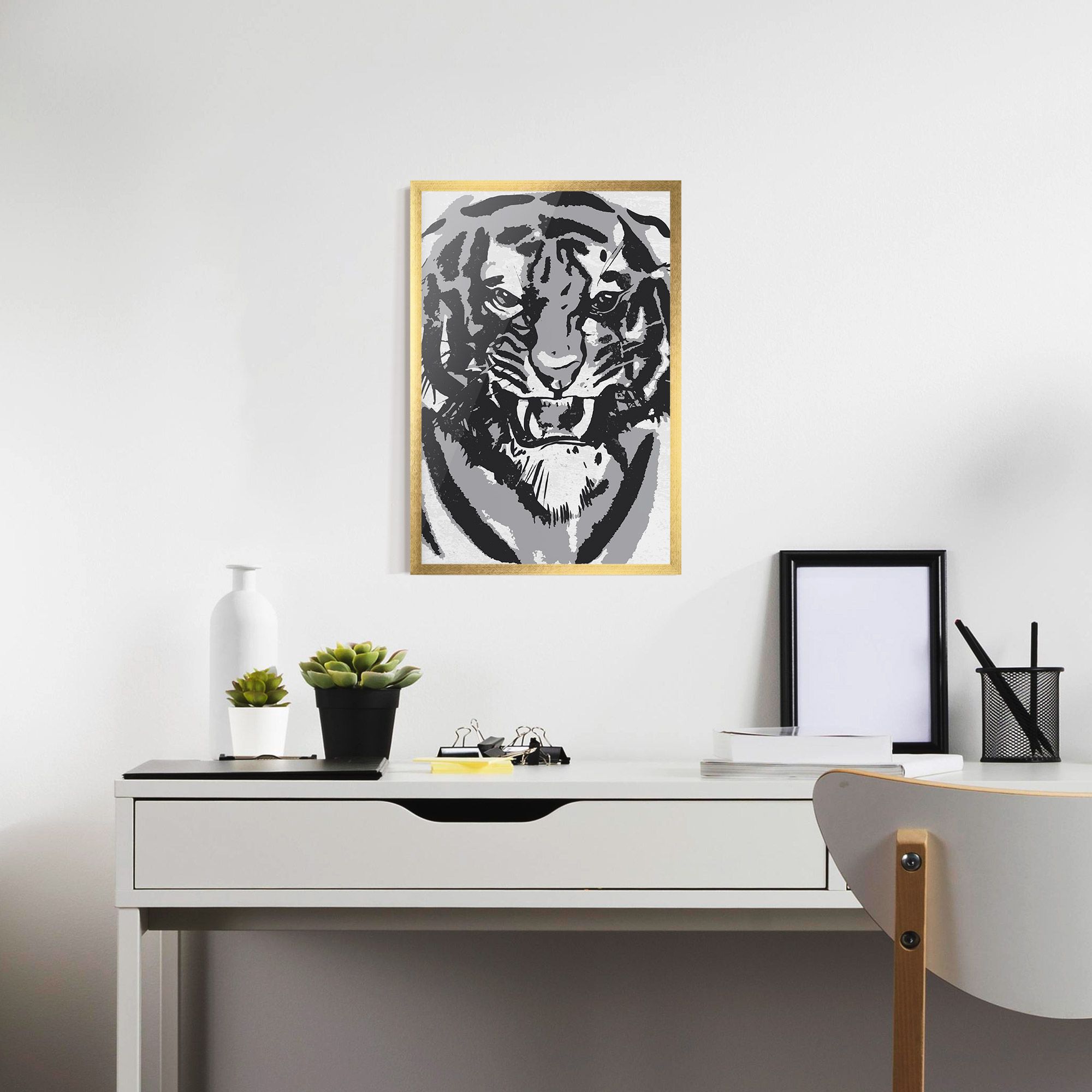 Grey Tiger Head mockup 7