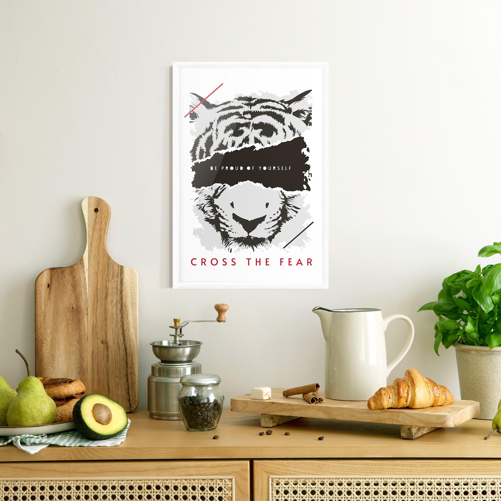 Рамкиран постер Cross The Fear mockup 8