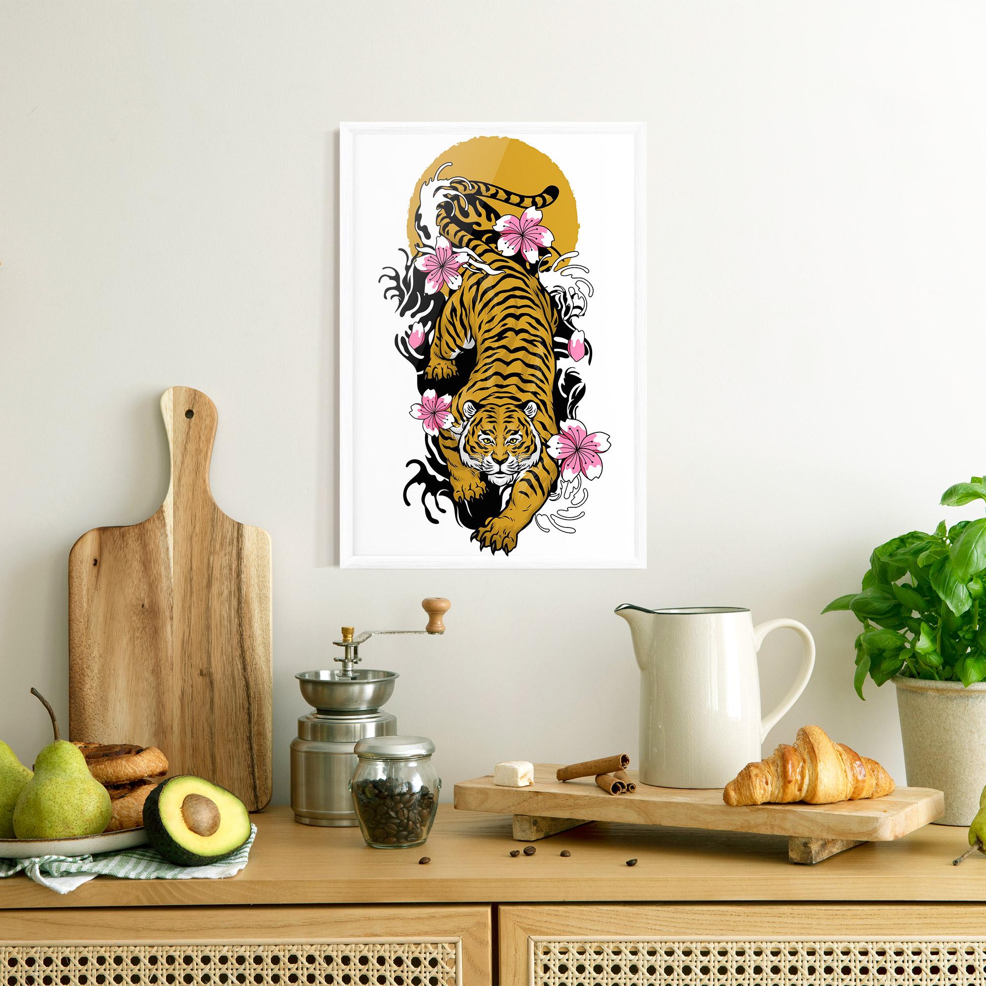 Рамкиран постер Japanese Style Tiger mockup 8