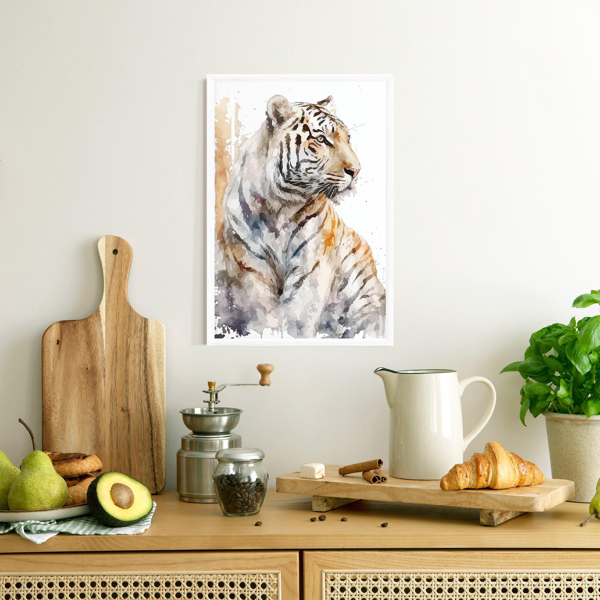 Рамкиран постер White Tiger Art mockup 8