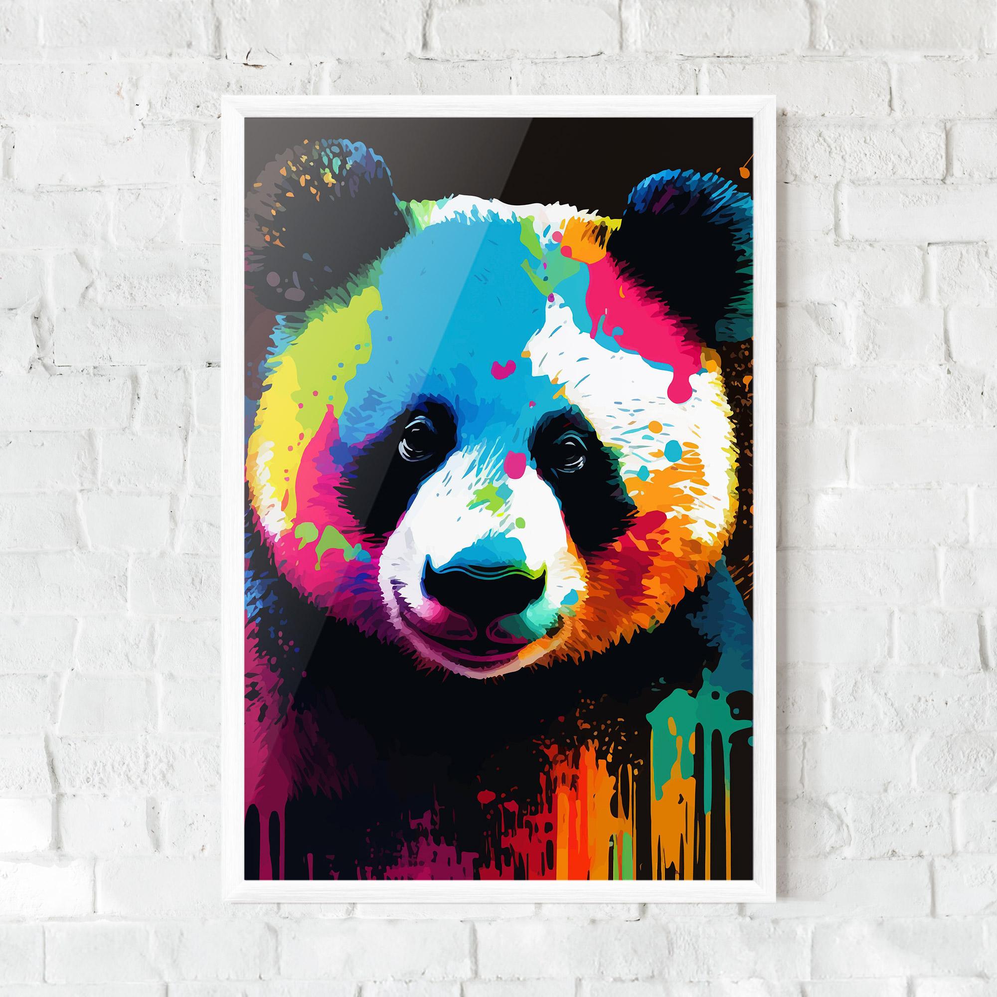 Рамкиран постер Panda Color Art mockup 0