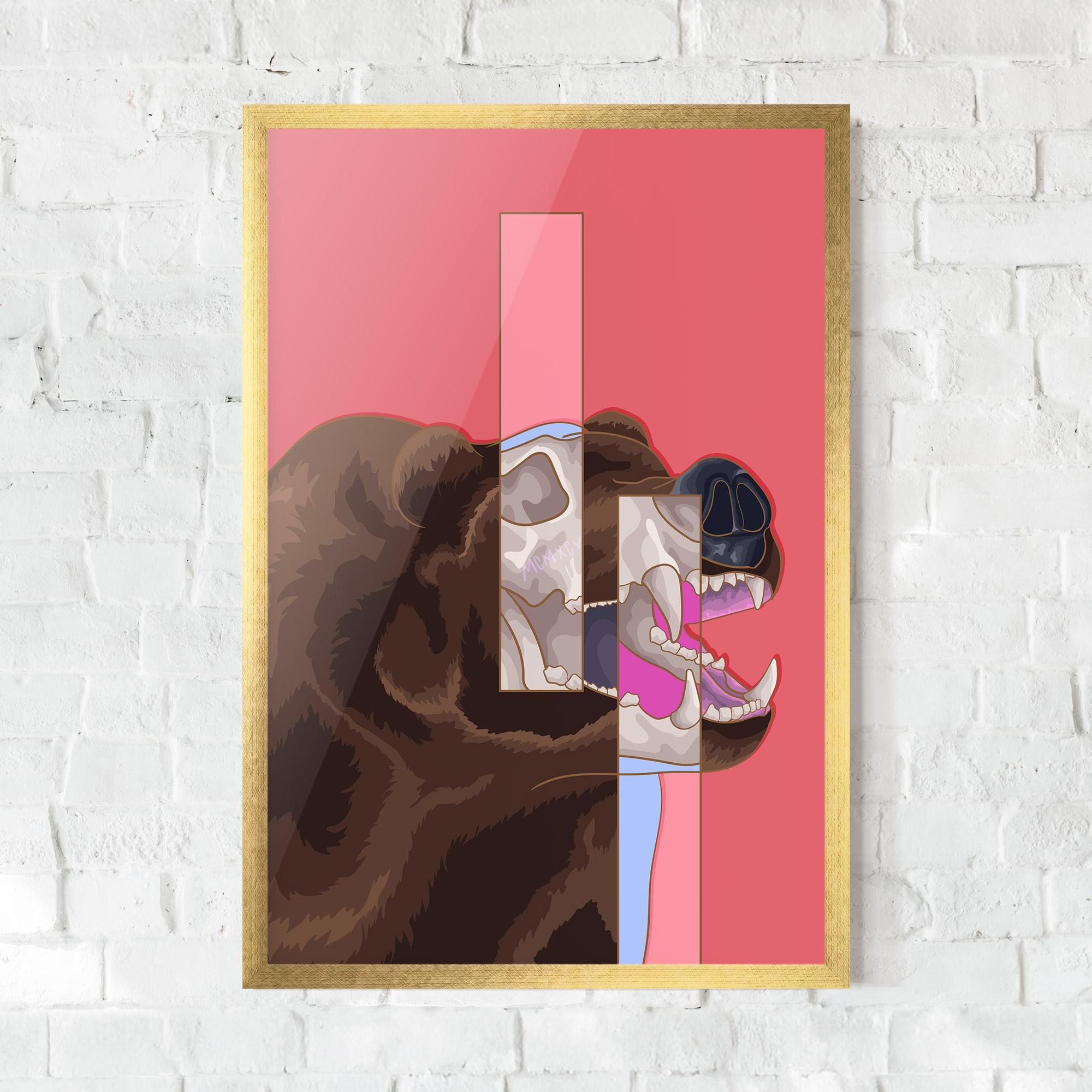 Рамкиран постер Bear Bone Art mockup 0