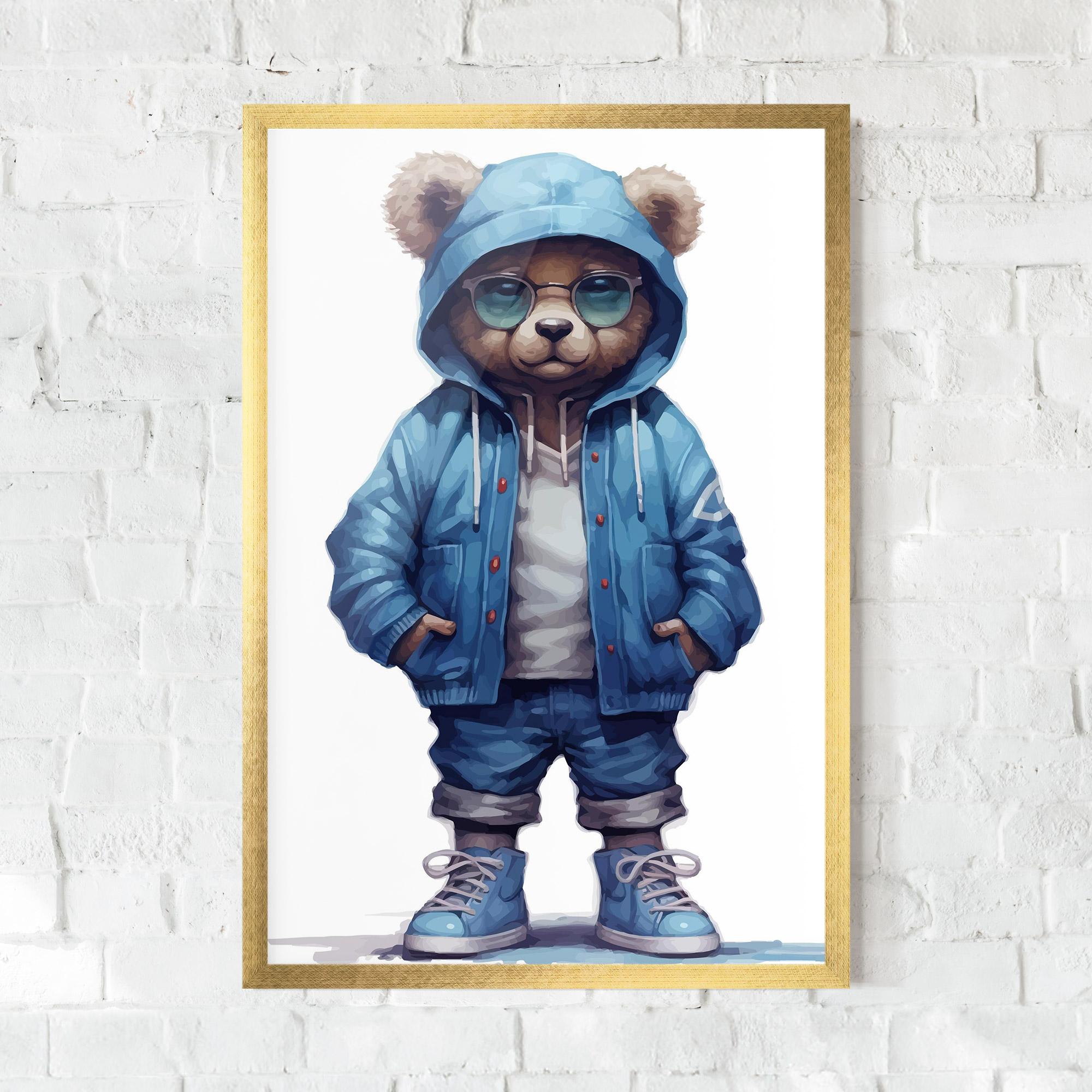 Рамкиран постер Glasses Bear mockup 0