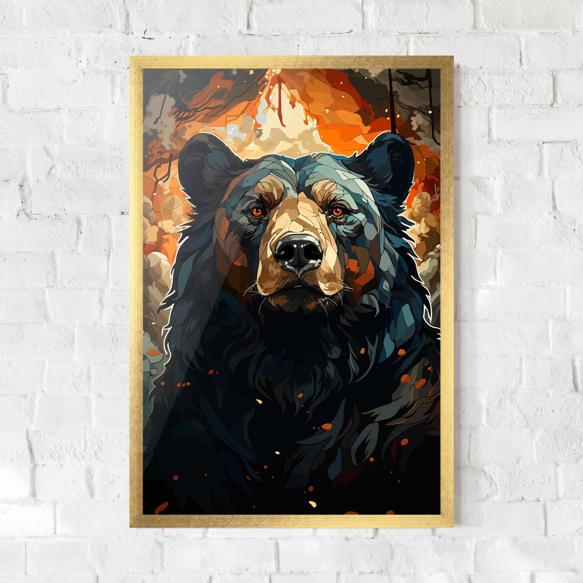 Рамкиран постер Pretty Bear Art mockup 0