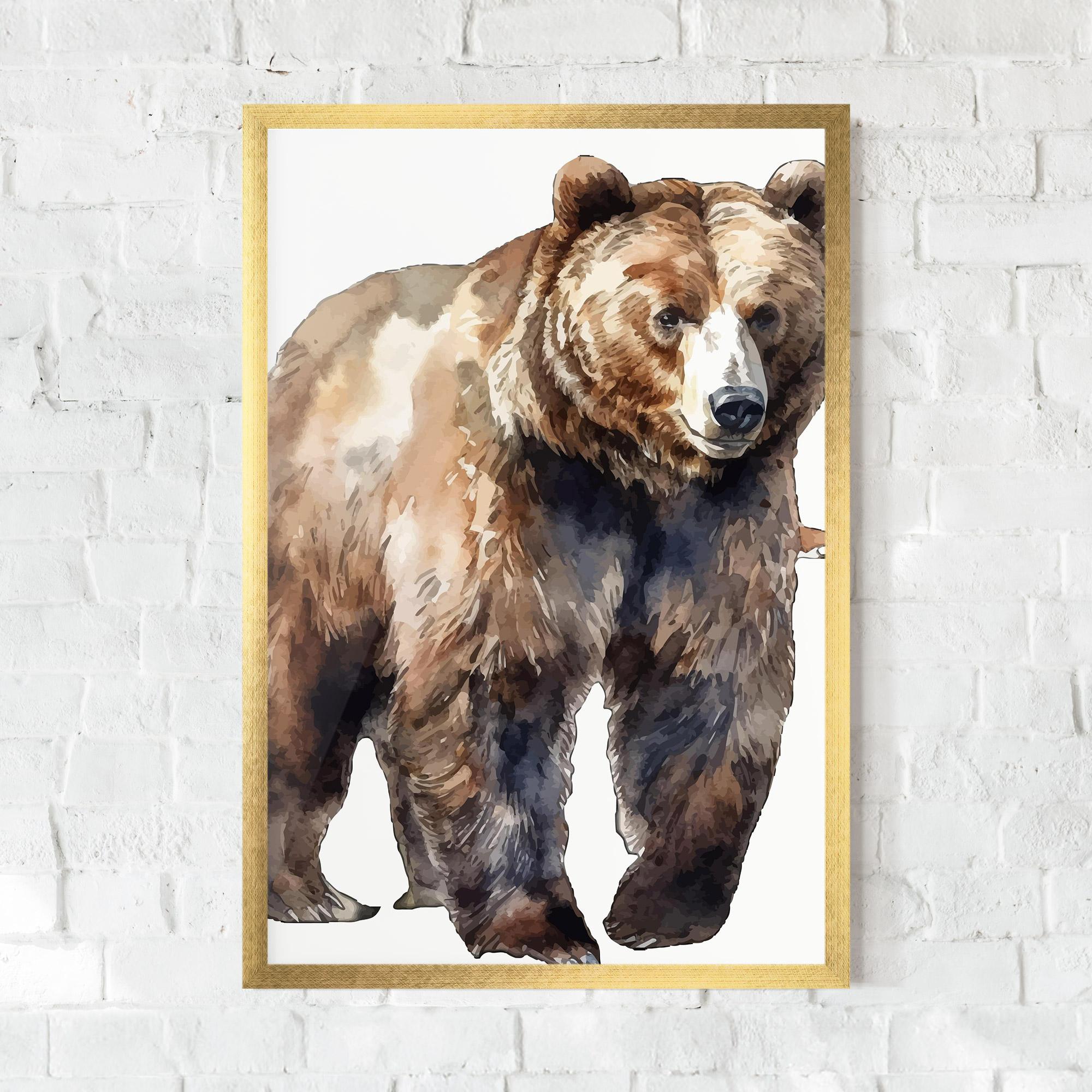 Рамкиран постер Watercolor Bear Art mockup 0