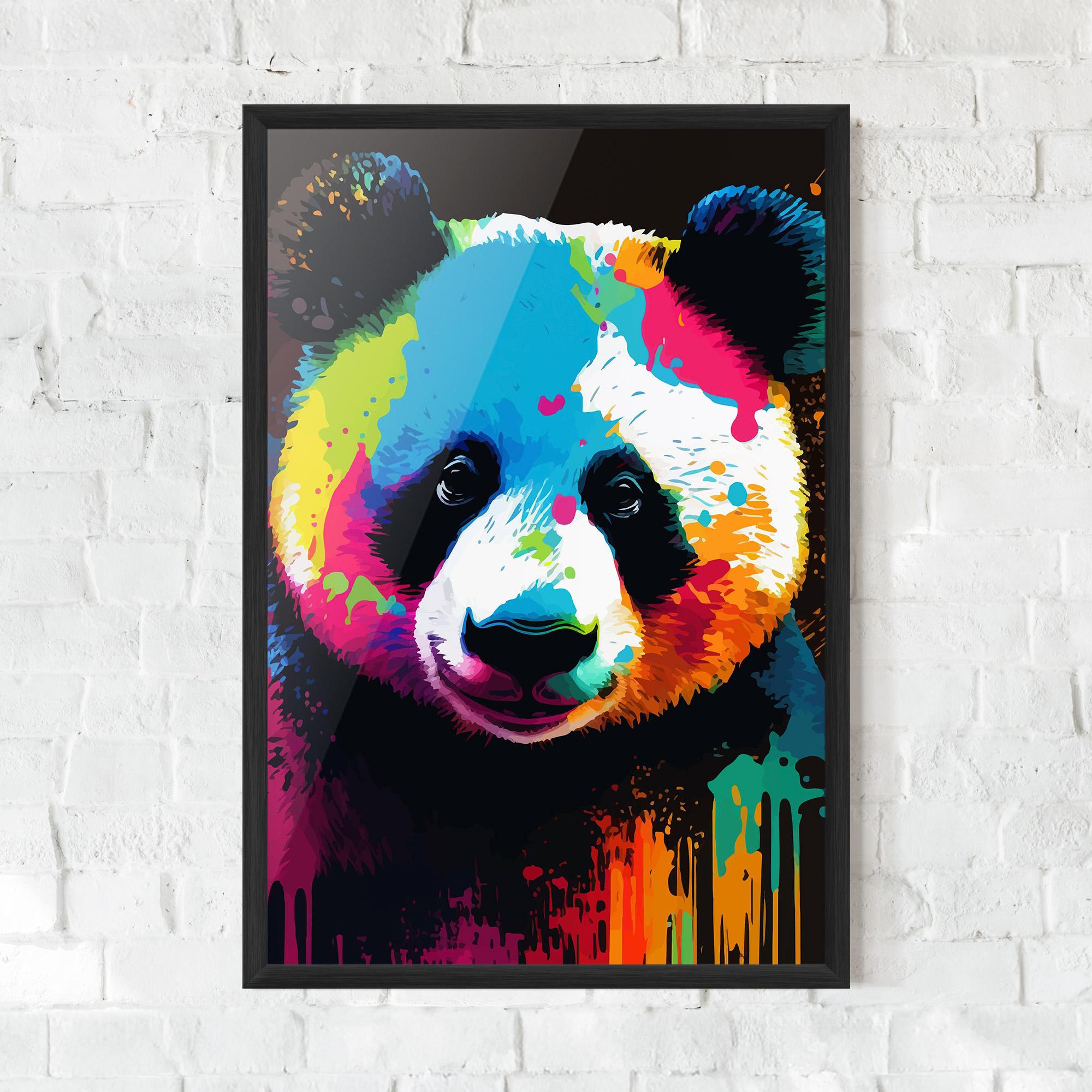 Рамкиран постер Panda Color Art mockup 0
