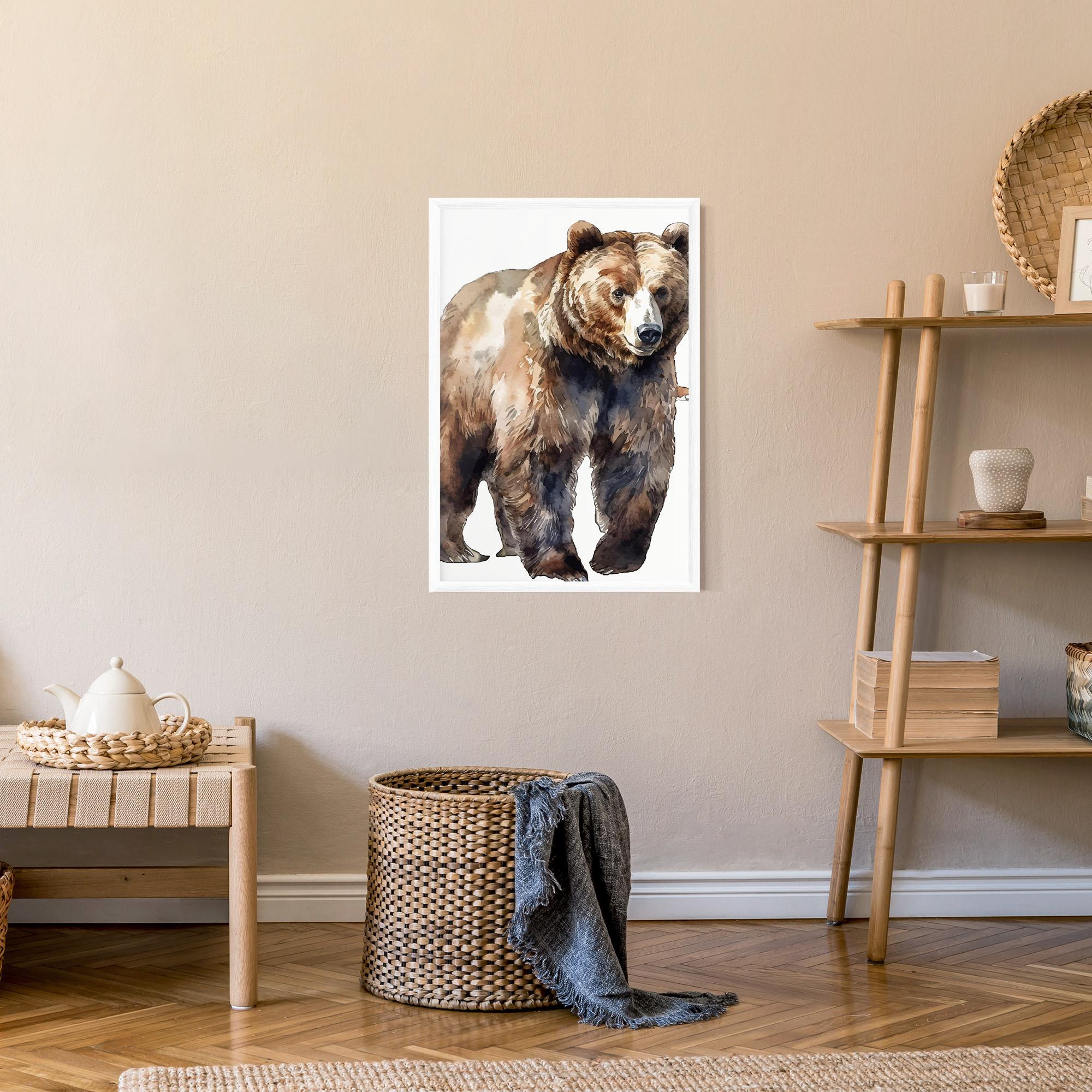 Рамкиран постер Watercolor Bear Art mockup 9