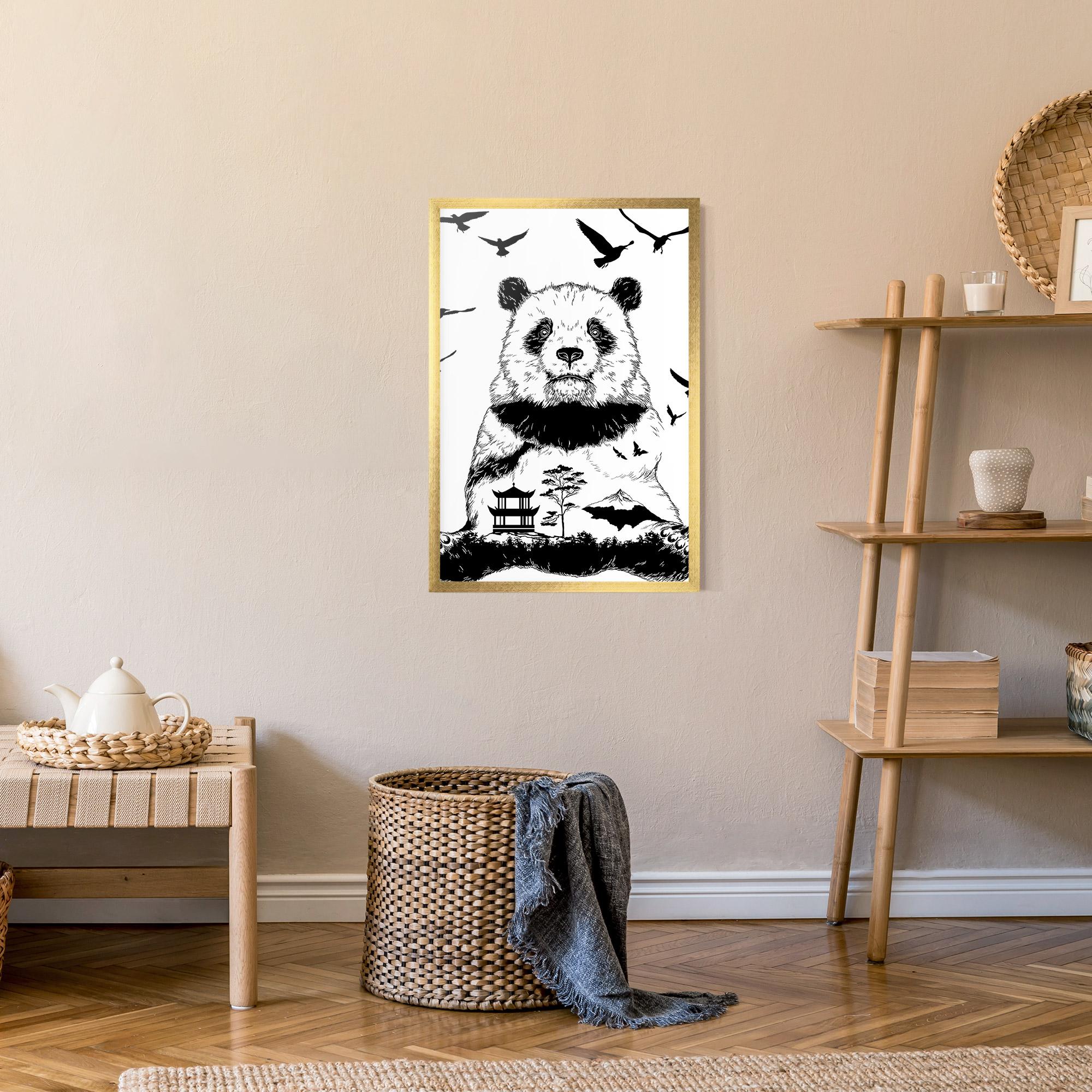 Рамкиран постер Panda Bear mockup 9