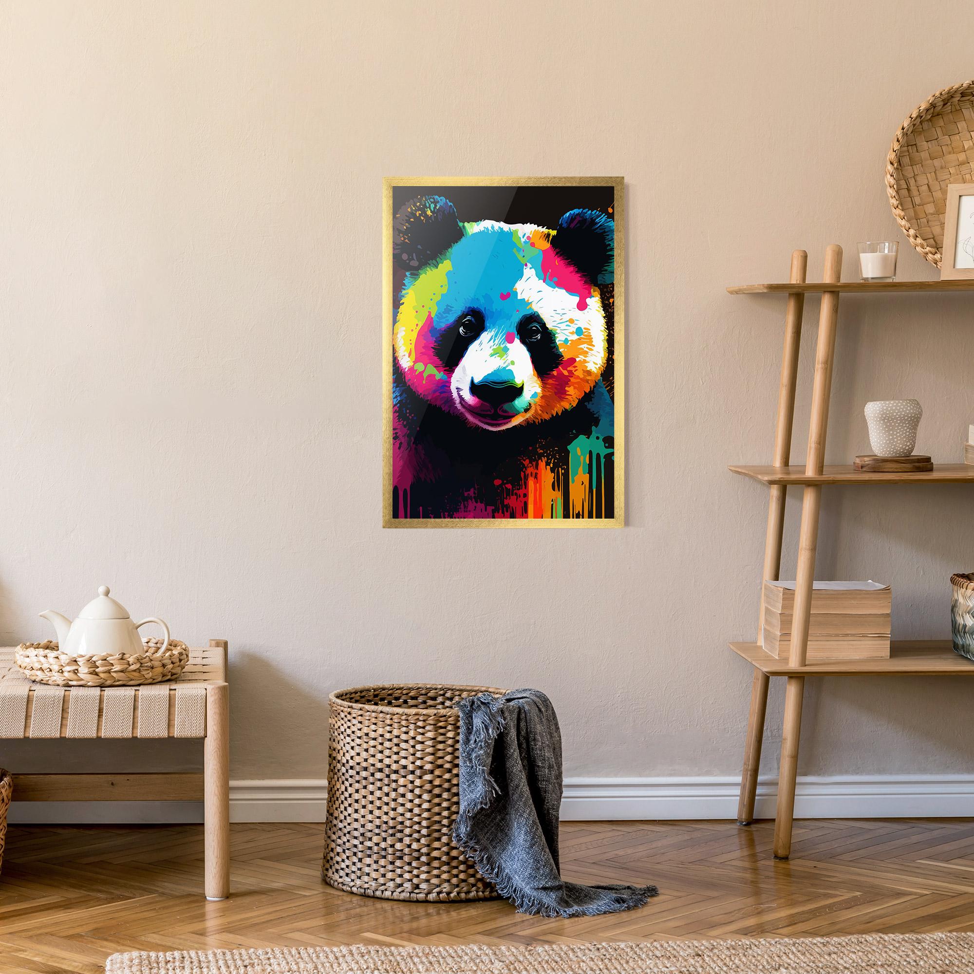Рамкиран постер Panda Color Art mockup 9