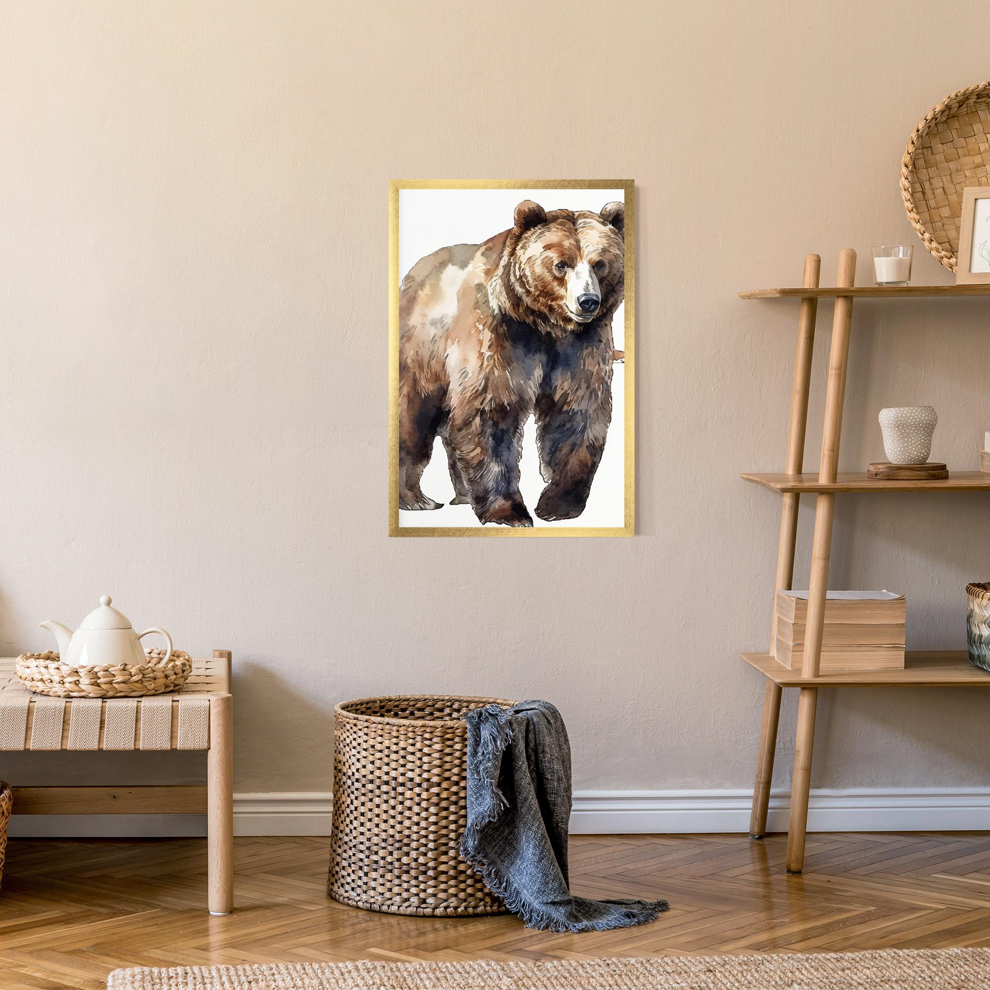 Рамкиран постер Watercolor Bear Art mockup 9