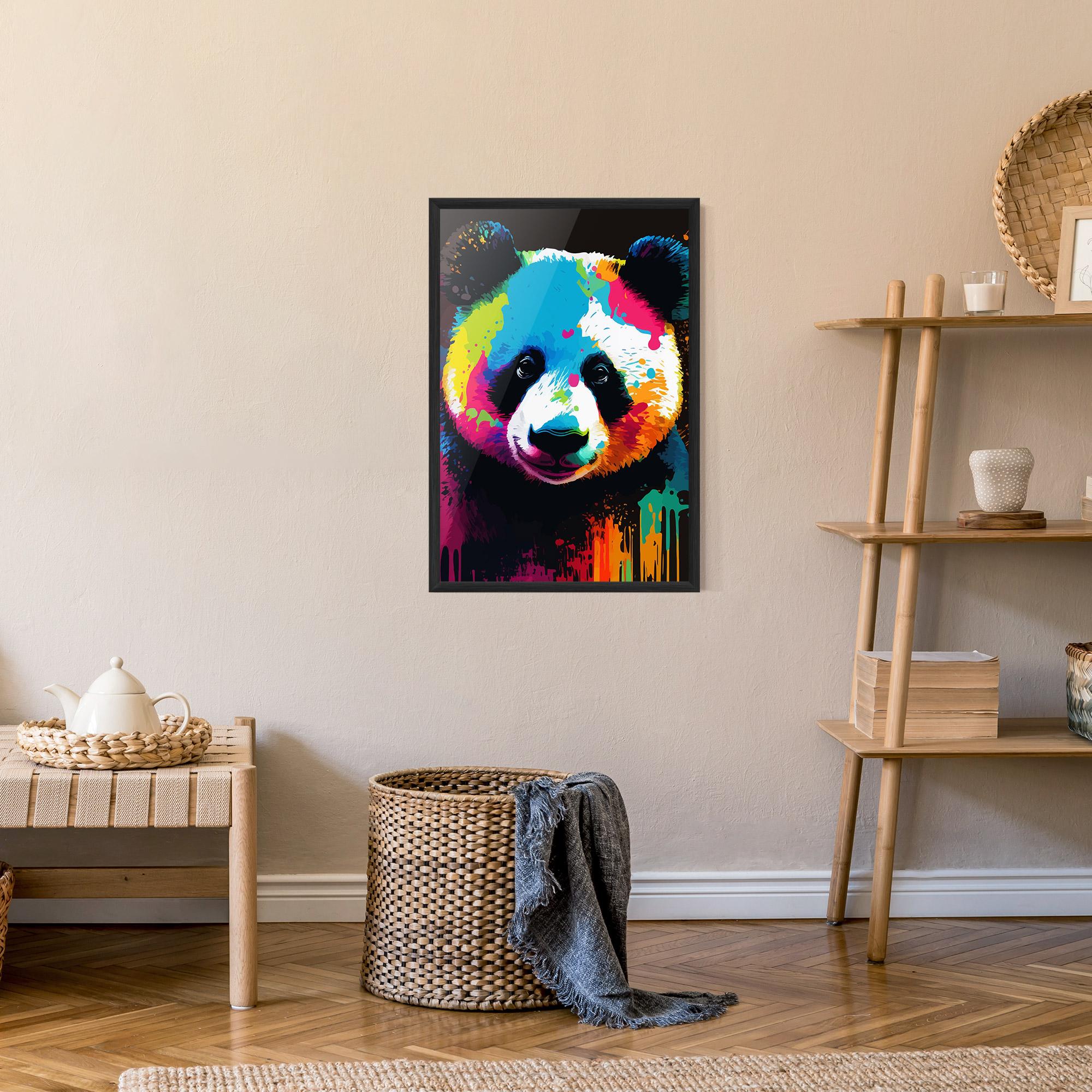 Рамкиран постер Panda Color Art mockup 9