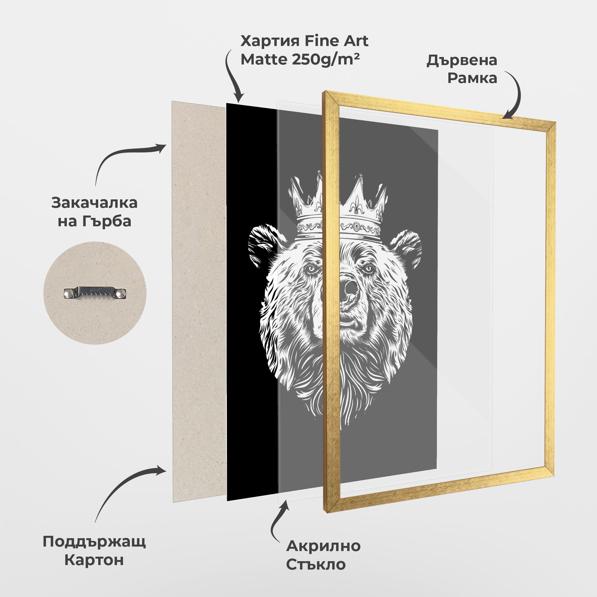 Рамкиран постер King Bear mockup 1