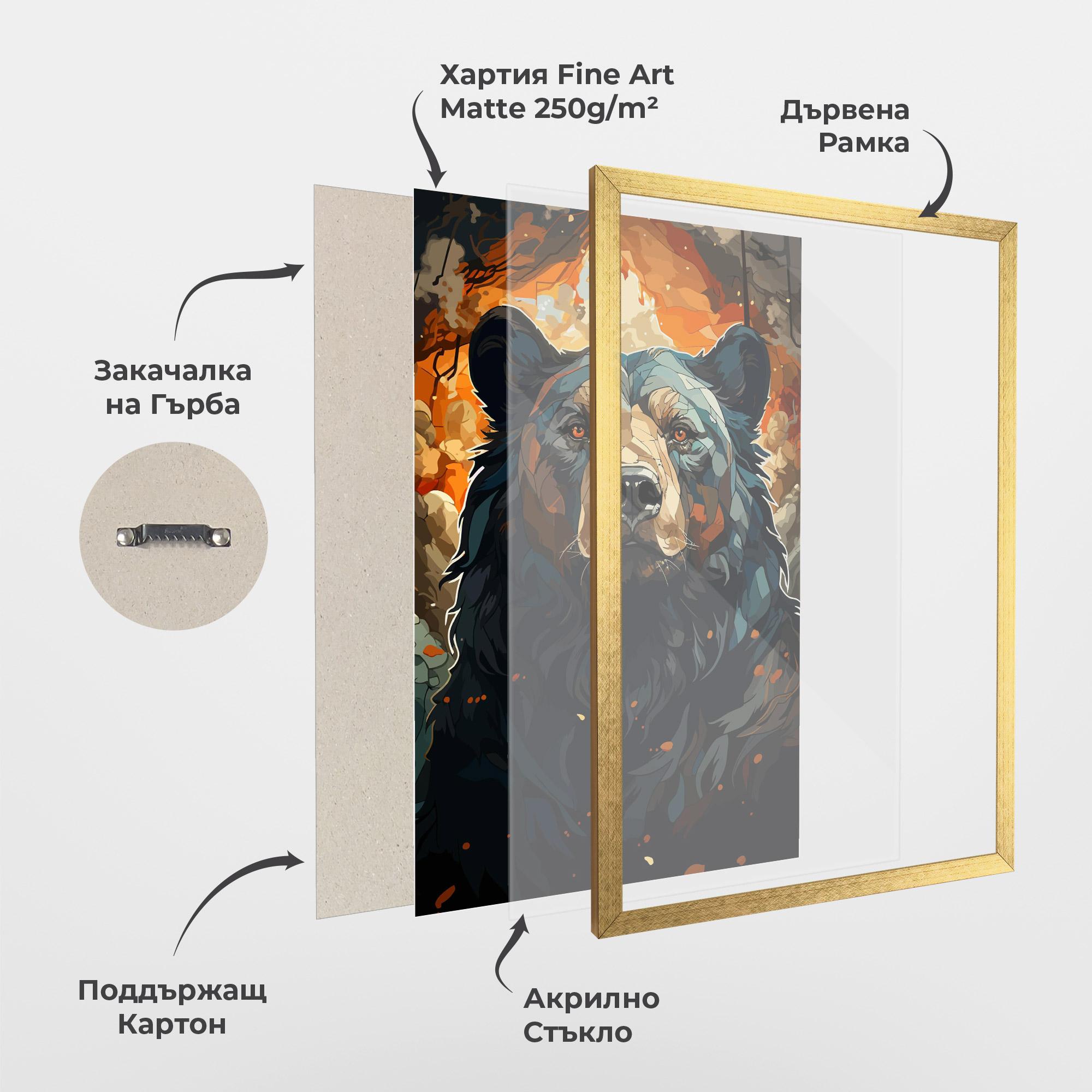 Рамкиран постер Pretty Bear Art mockup 1