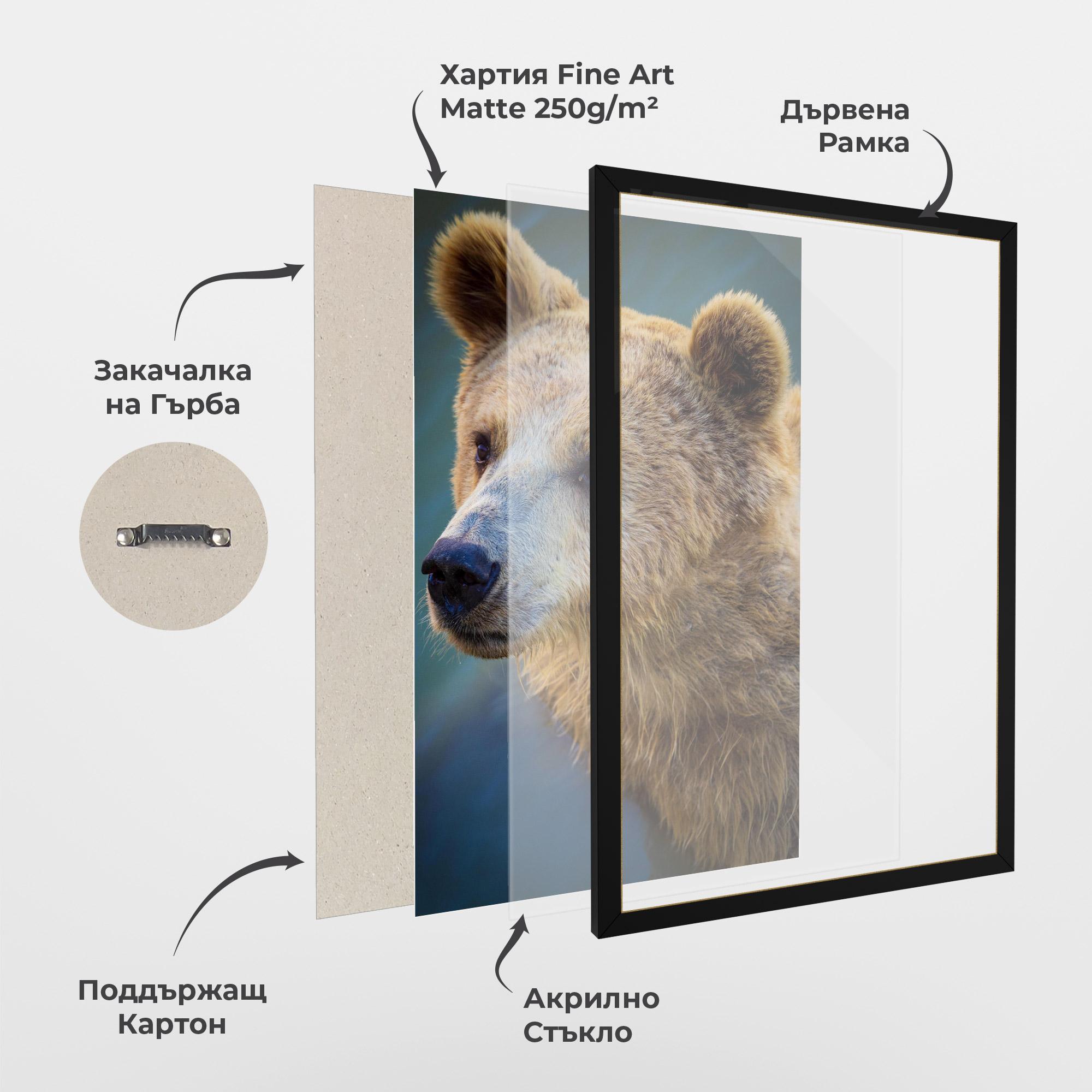 Рамкиран постер Bear Head mockup 1