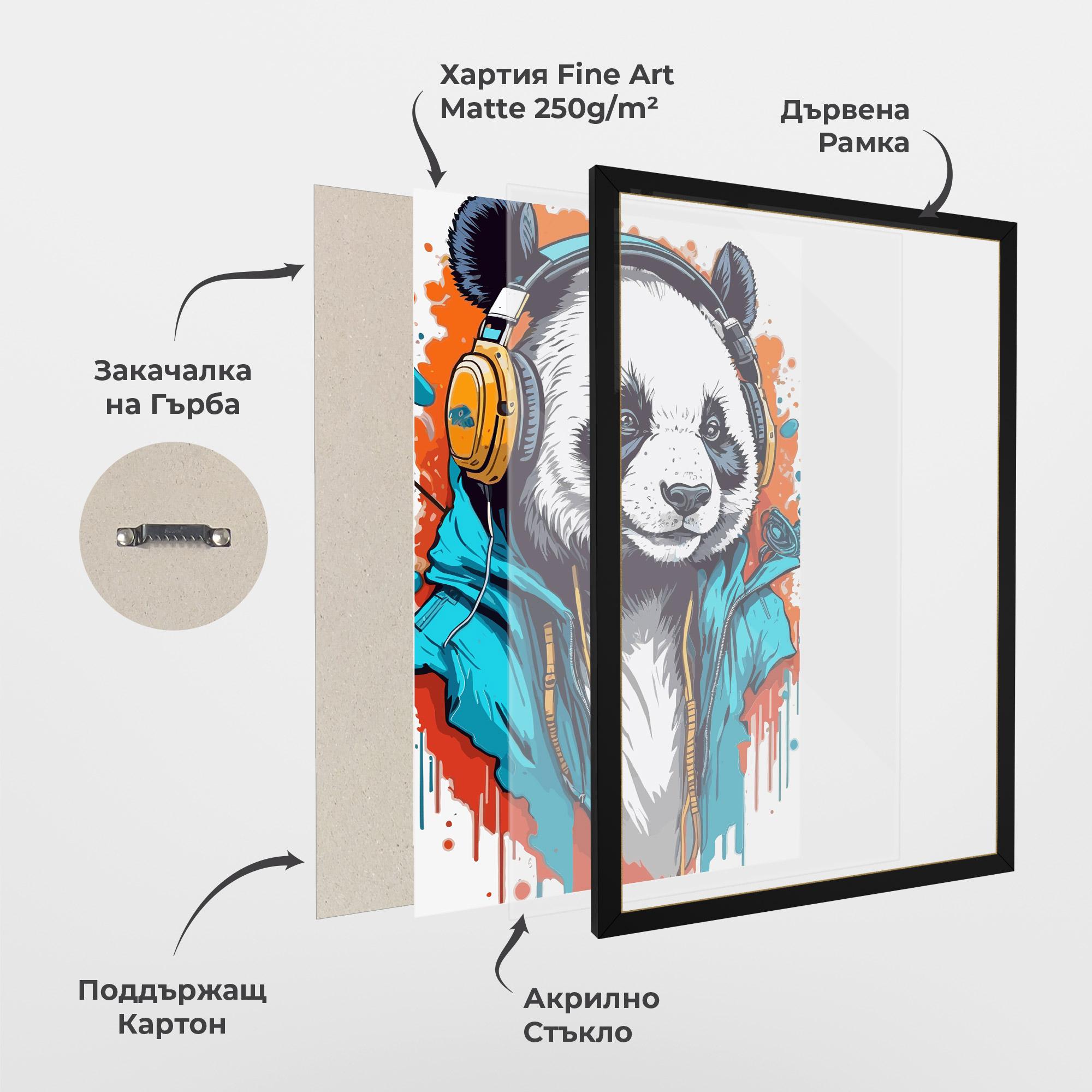 Рамкиран постер Music Panda mockup 1