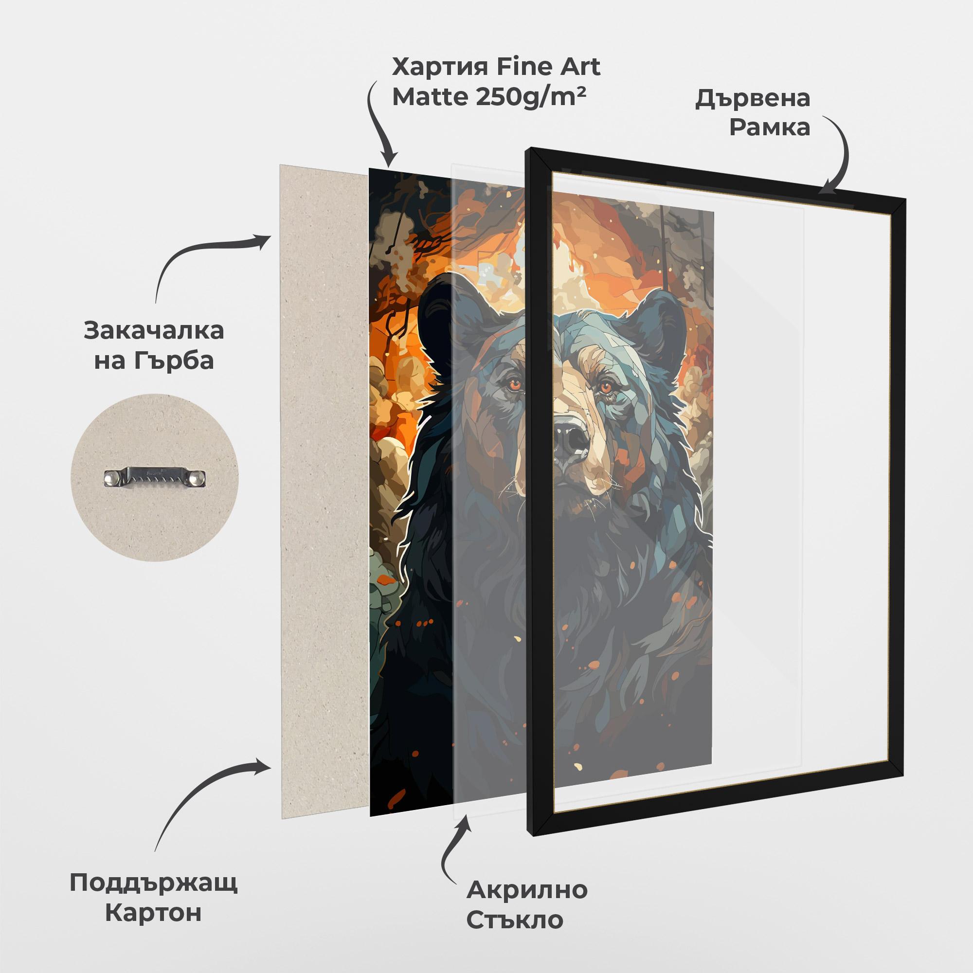 Рамкиран постер Pretty Bear Art mockup 1