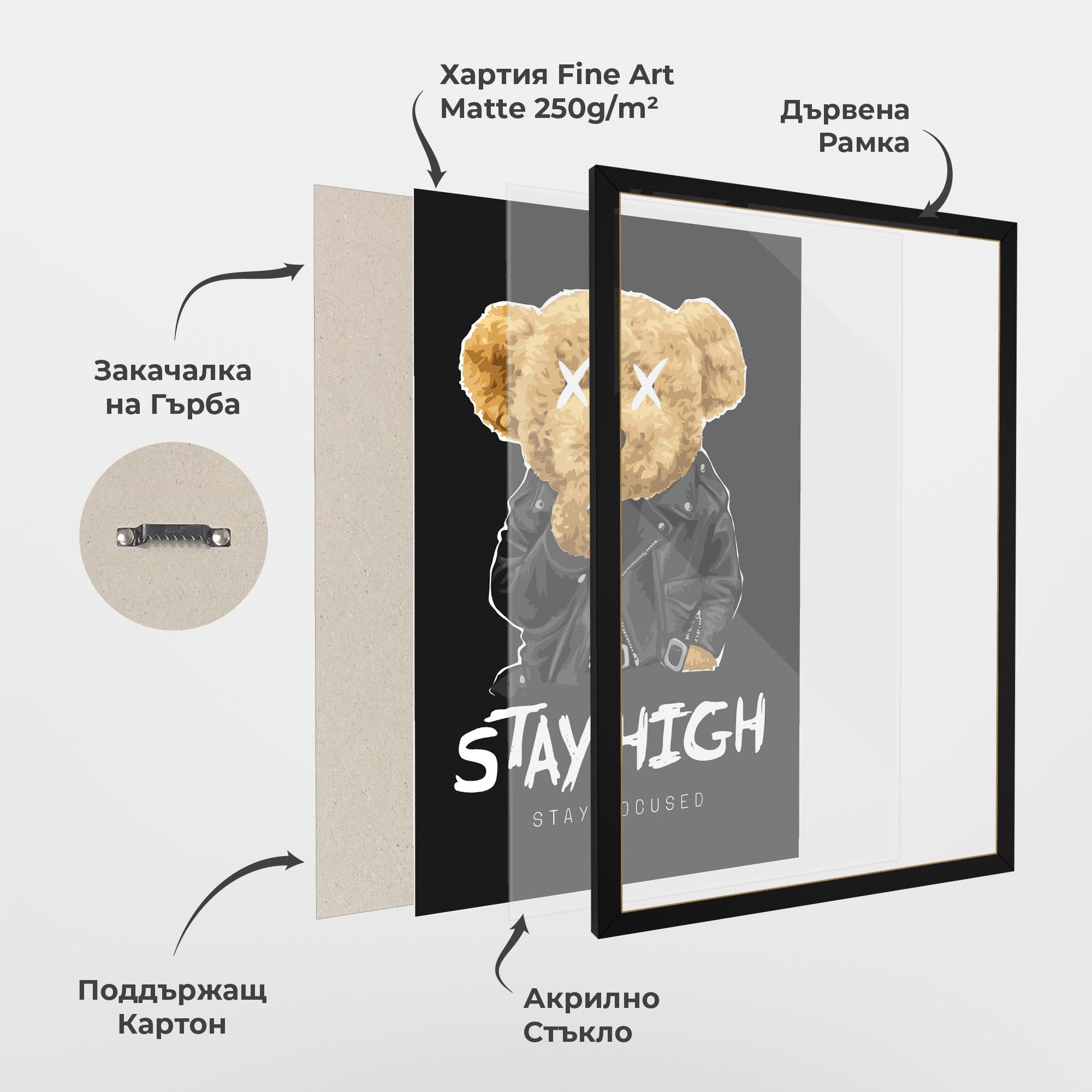 Рамкиран постер Stay High mockup 1